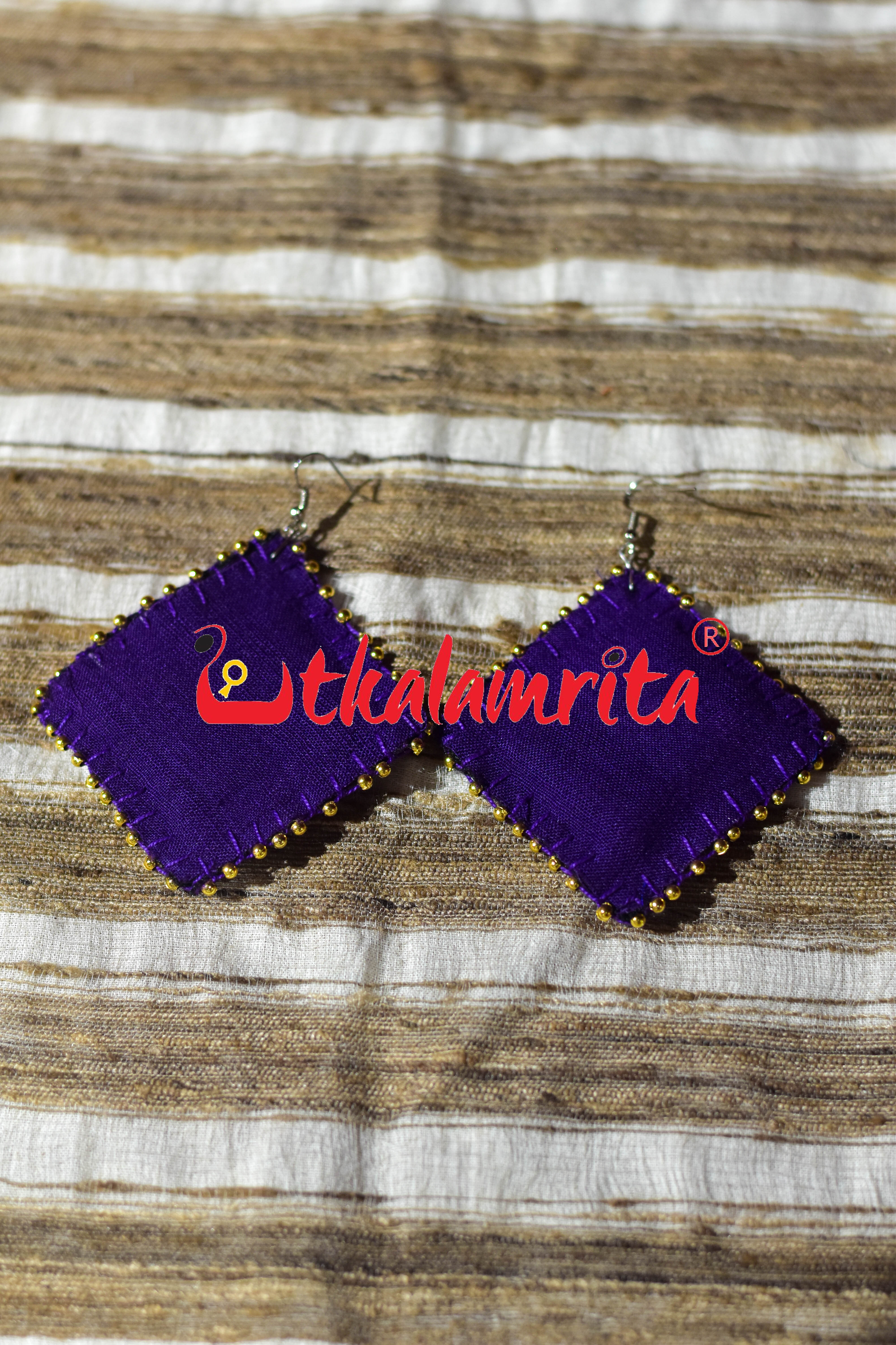 Purple Golden Maali Star Sakta Earrings