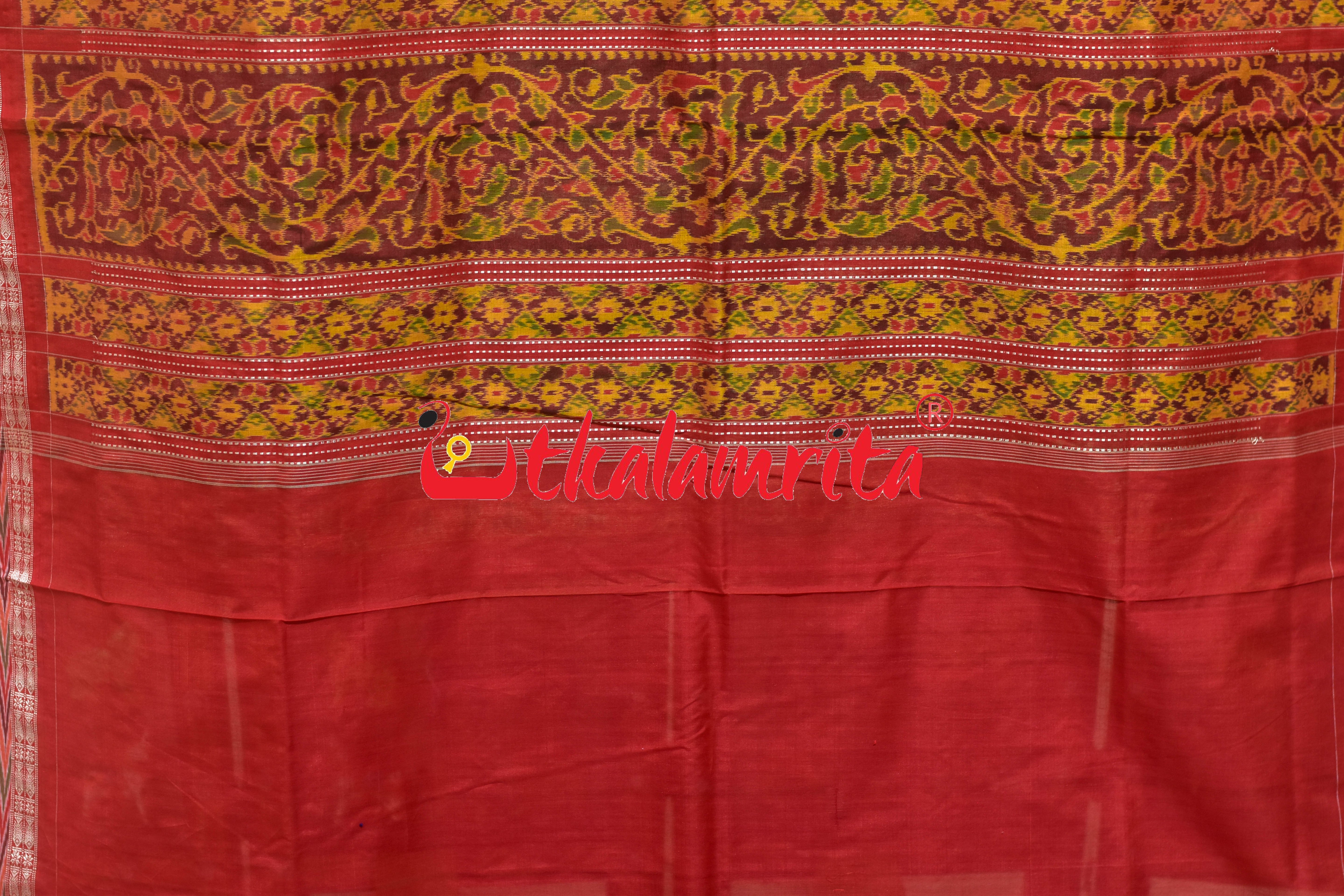 Green Elephant Tree of Life Bapta Sambalpuri Saree