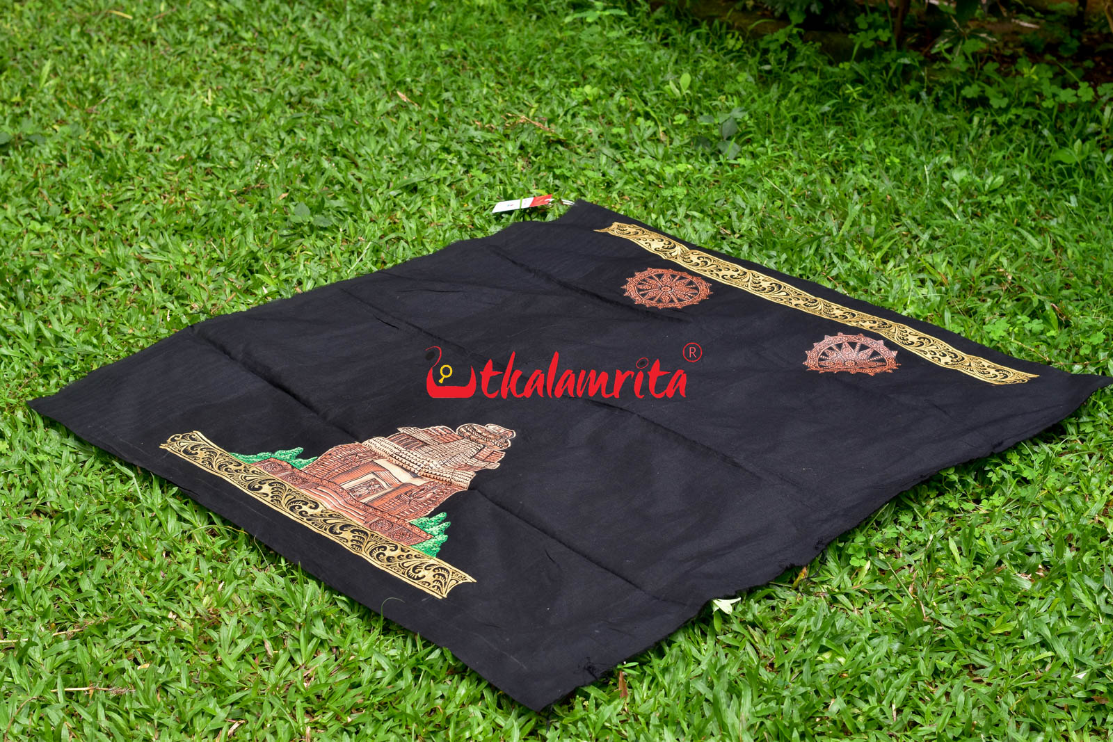 Konark Temple Pattachitra Black (Kurta Piece)