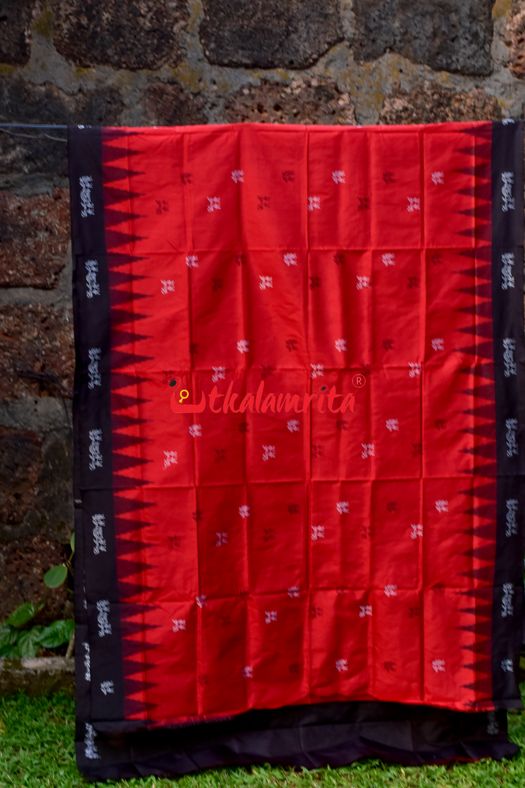 Red Black Sabari Sambalpuri Silk Saree