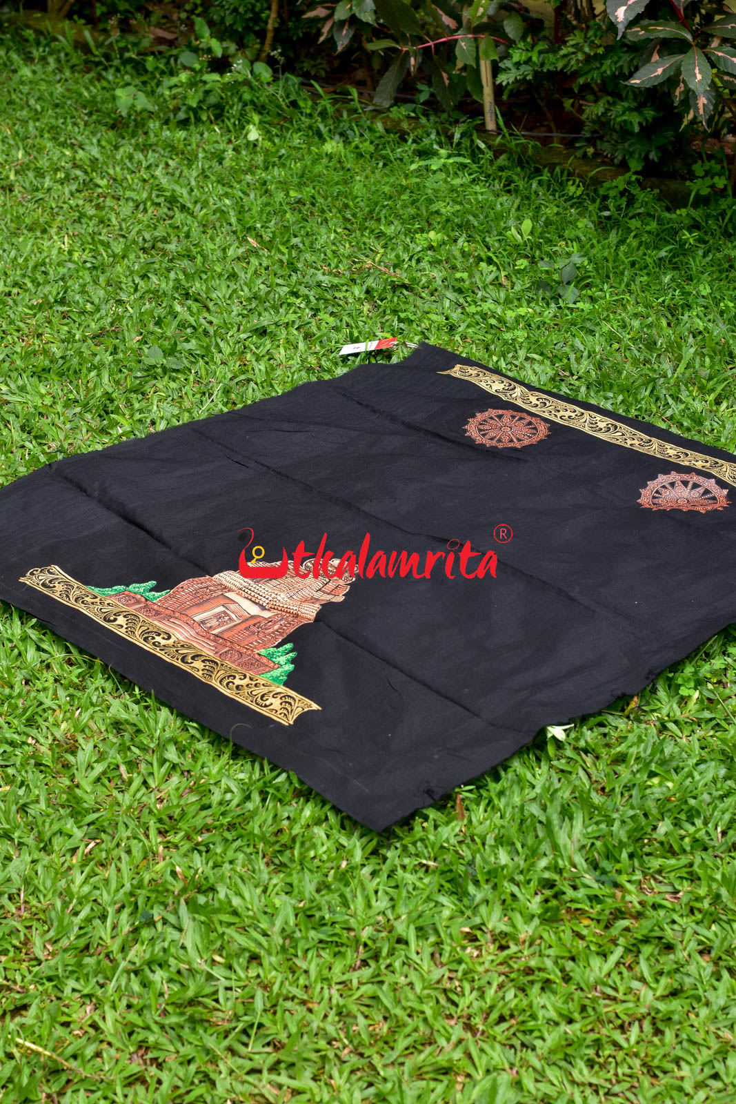 Konark Temple Pattachitra Black (Kurta Piece)