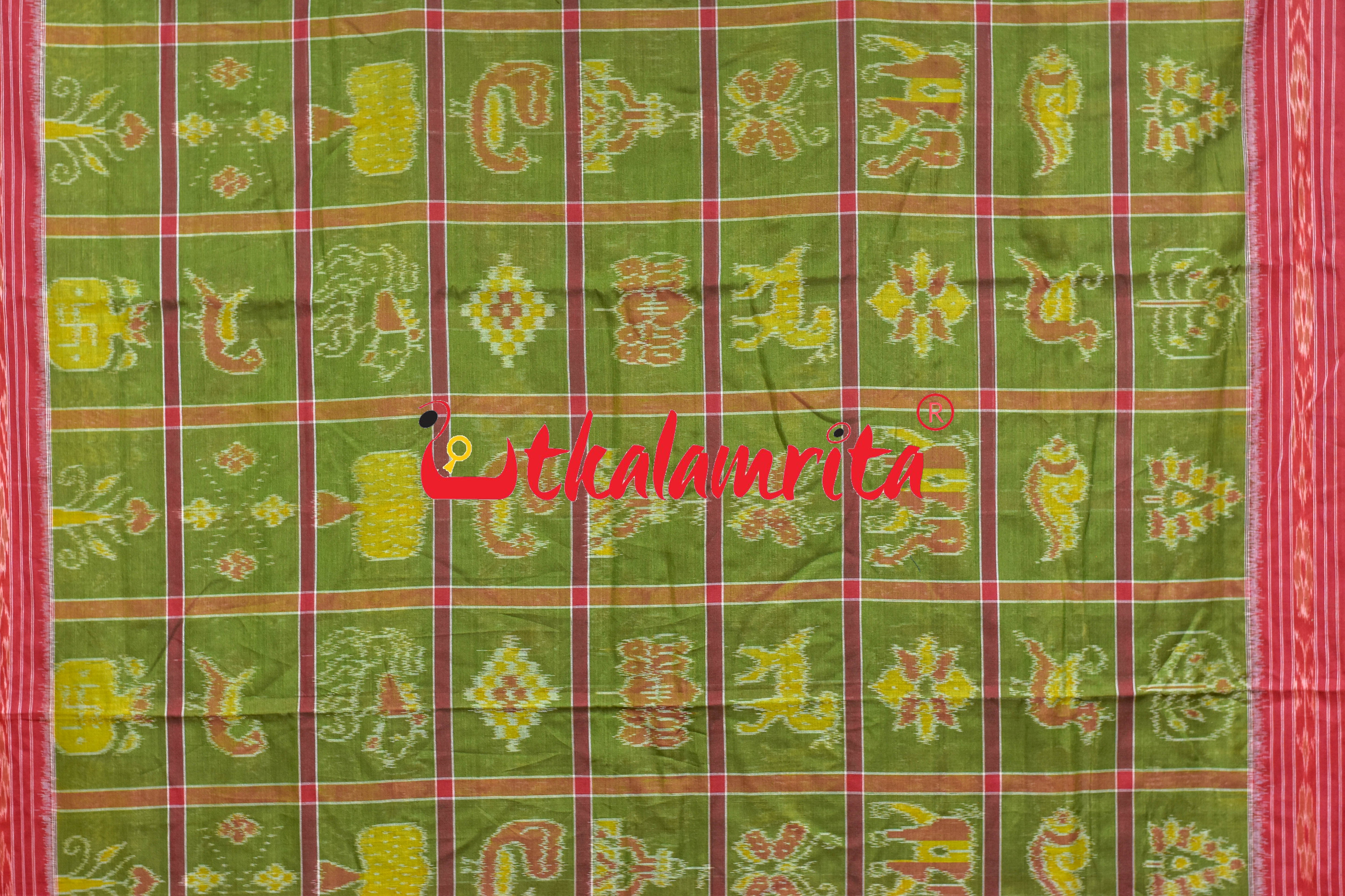 Mehndi Nabakothi Cotton Saree