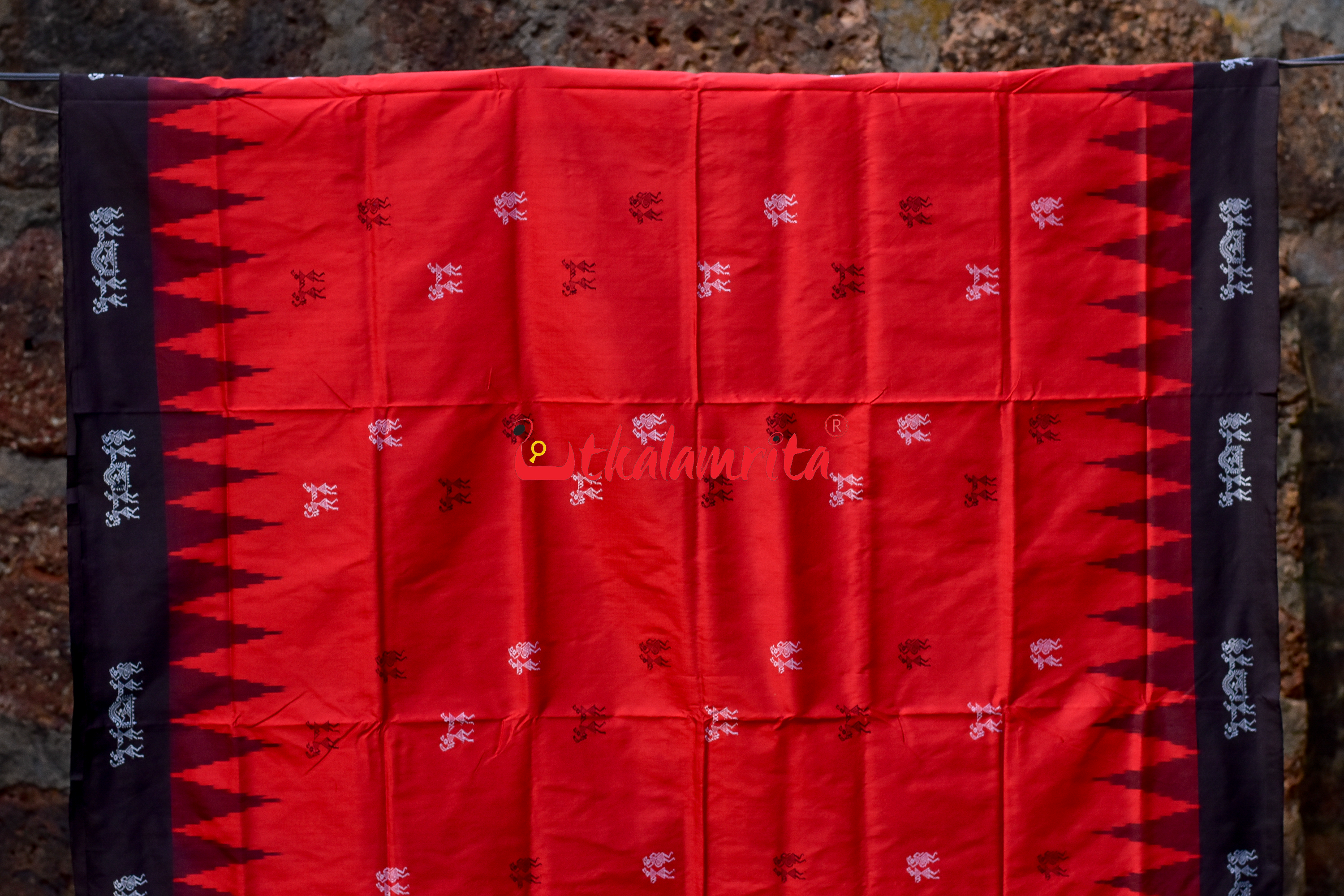 Red Black Sabari Sambalpuri Silk Saree