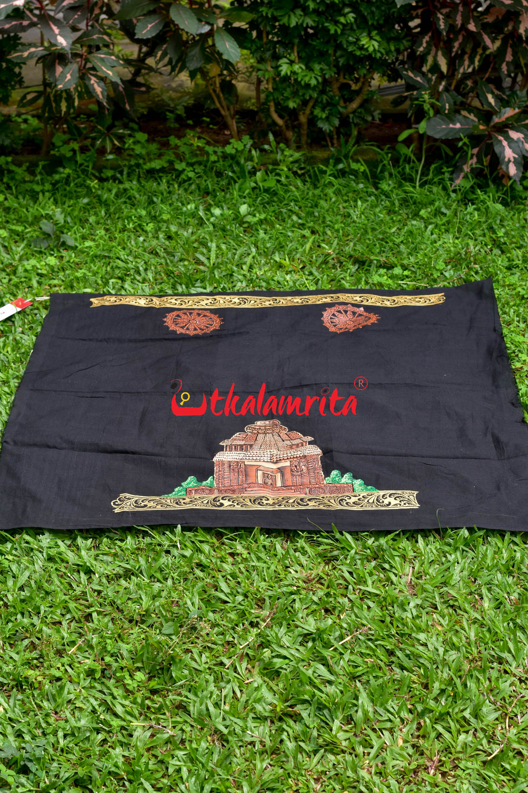 Konark Temple Pattachitra Black (Kurta Piece)