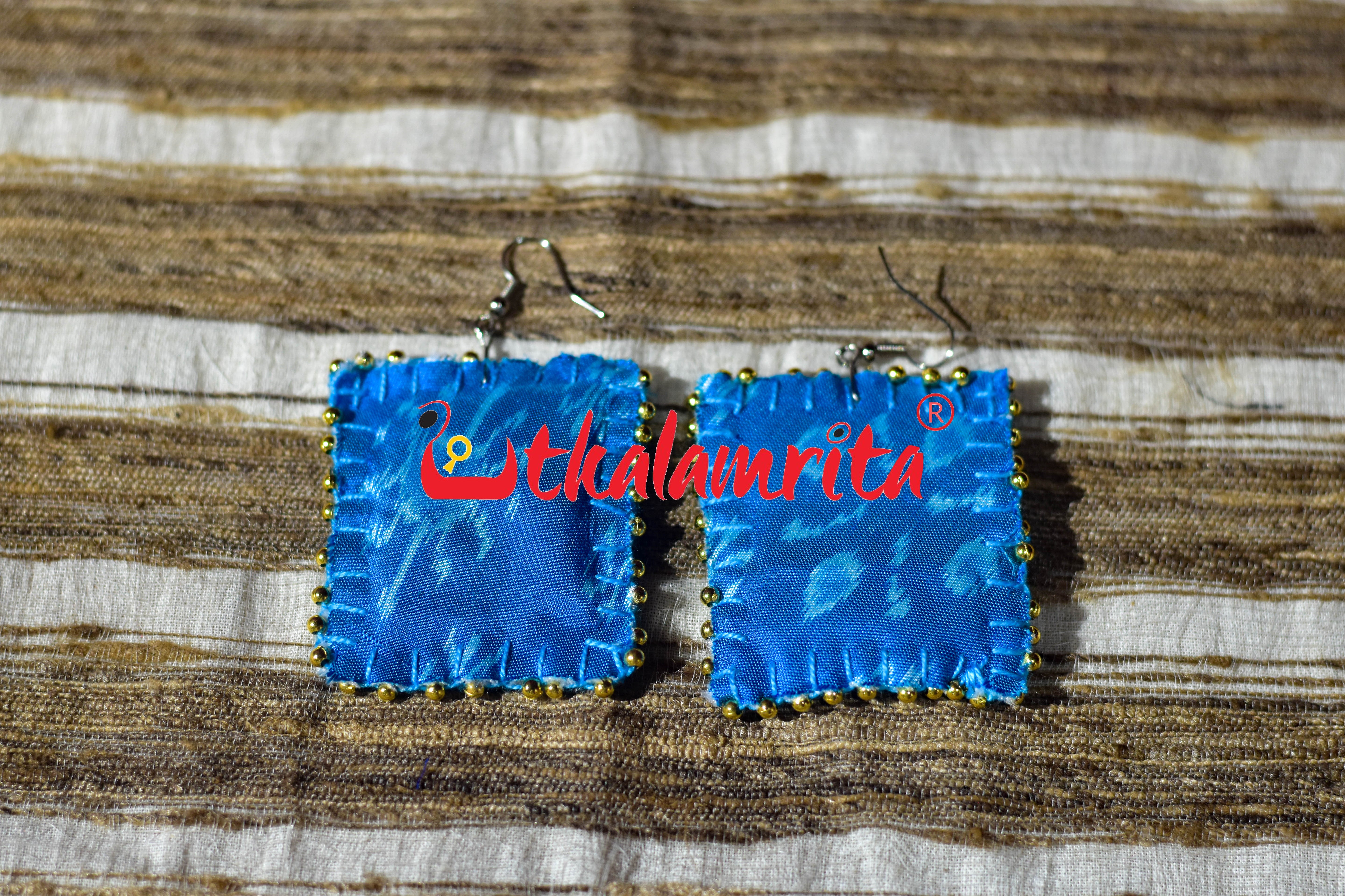 Sky Blue Star Flower Earrings