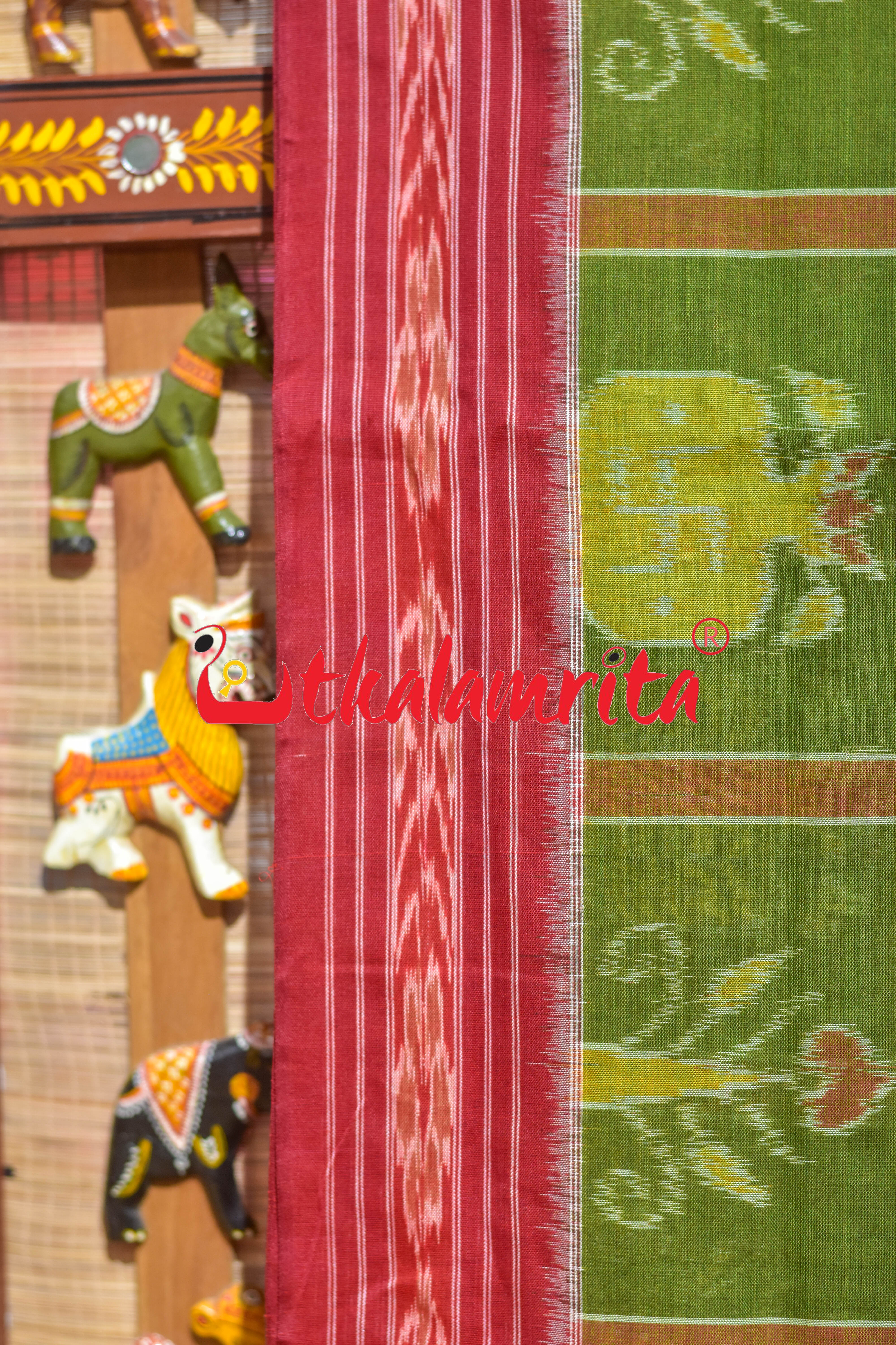Mehndi Nabakothi Cotton Saree