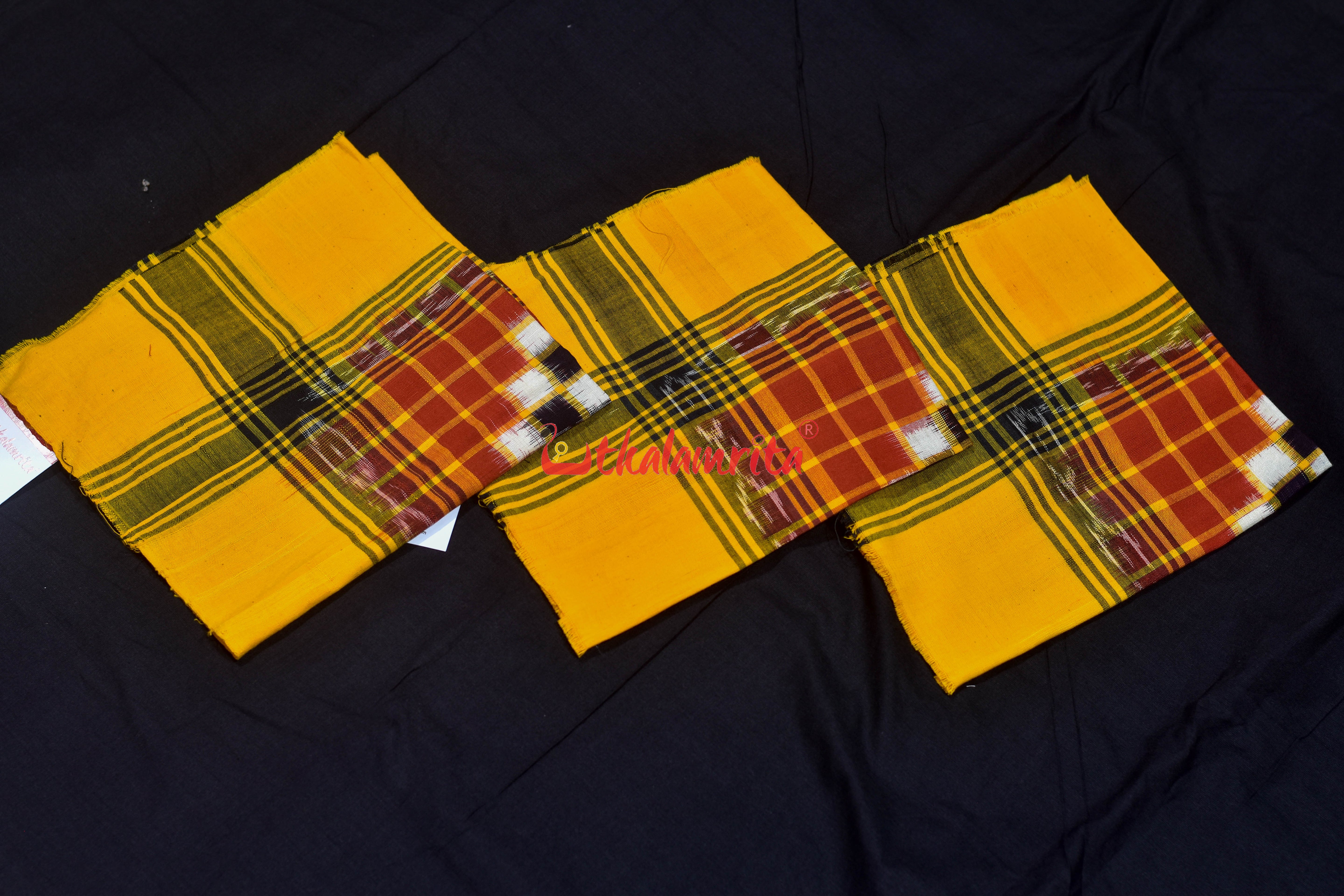 Yellow Orange Check Pasapali (Rumal)