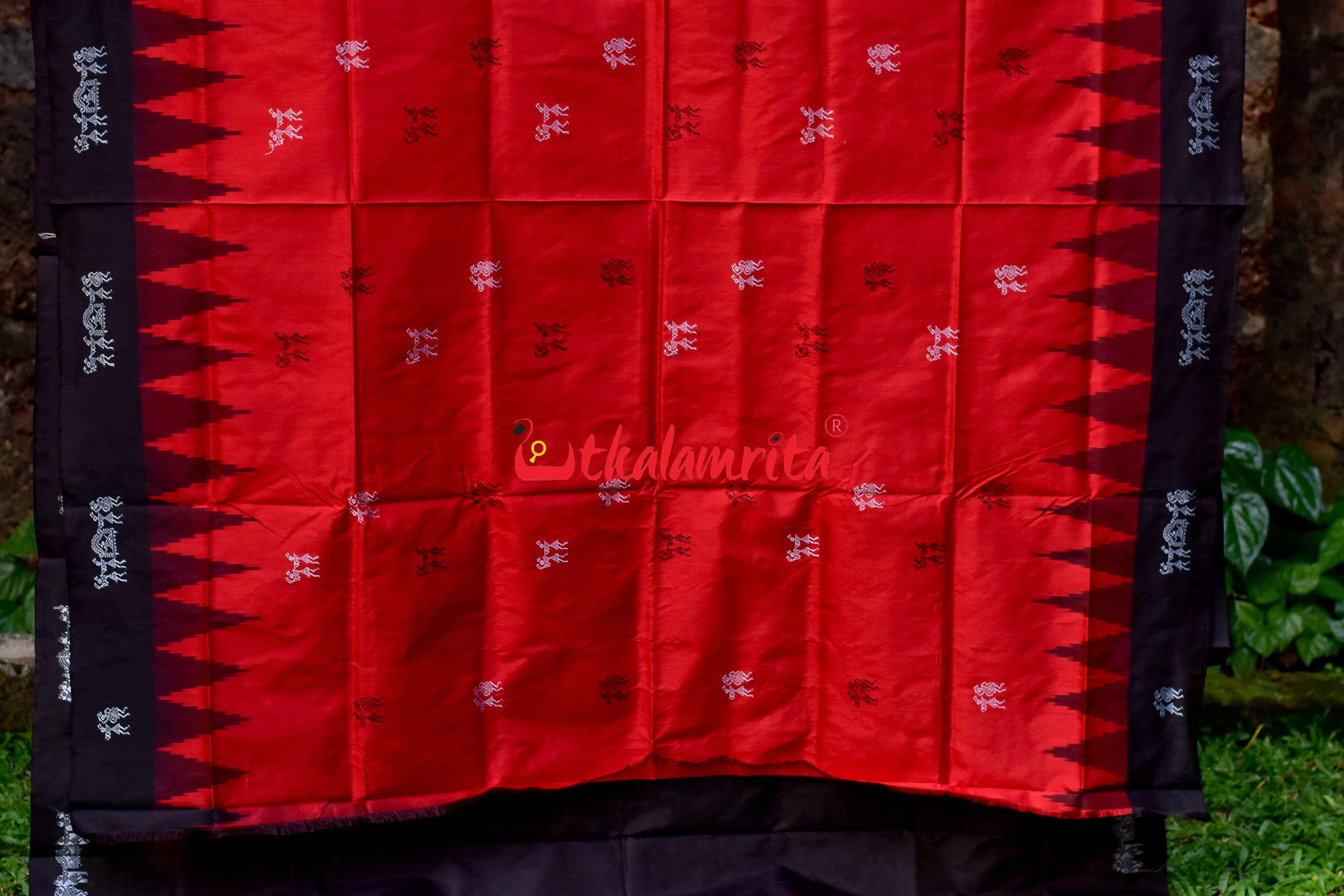 Red Black Sabari Sambalpuri Silk Saree