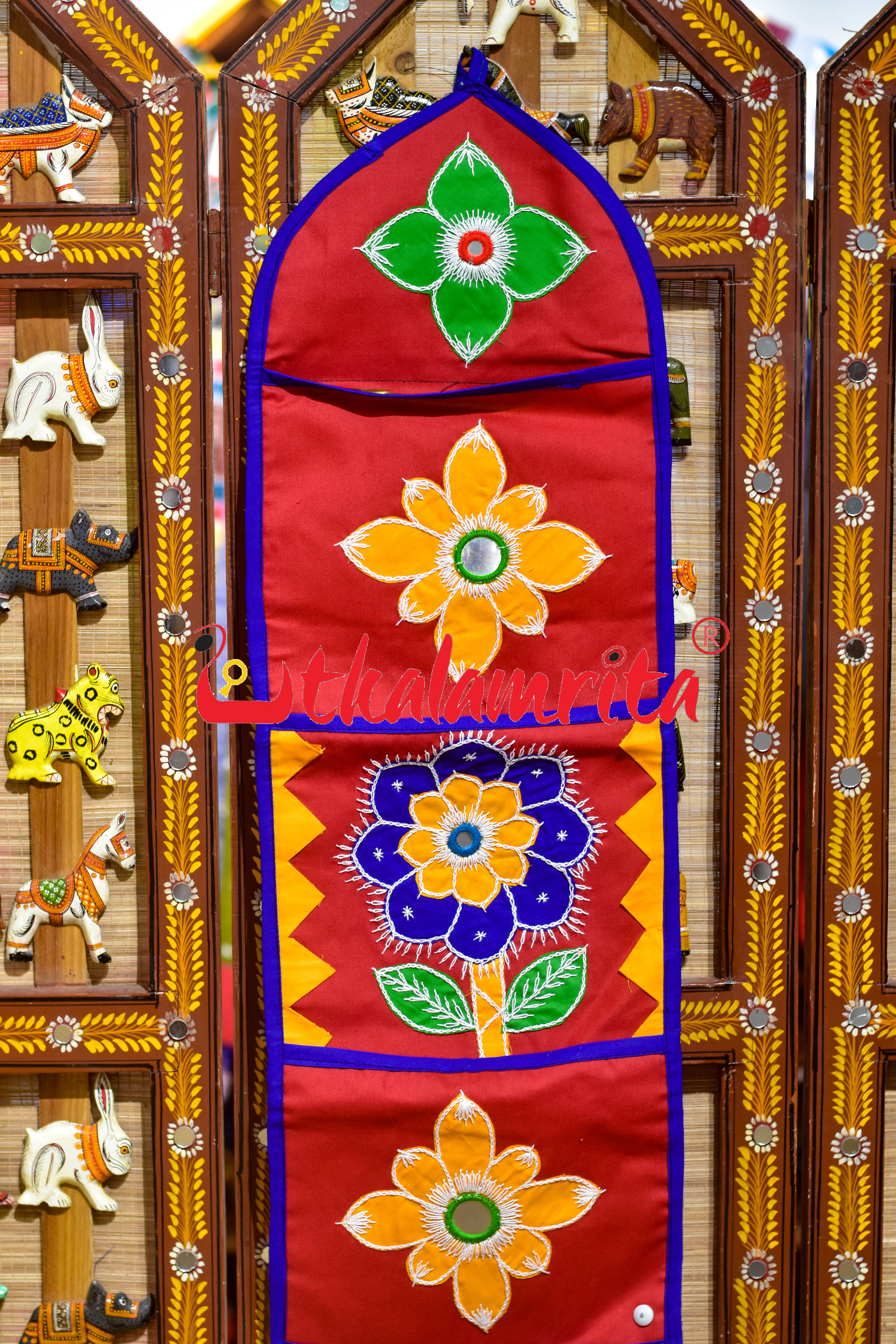 Red Blue Big Flower Letter Box