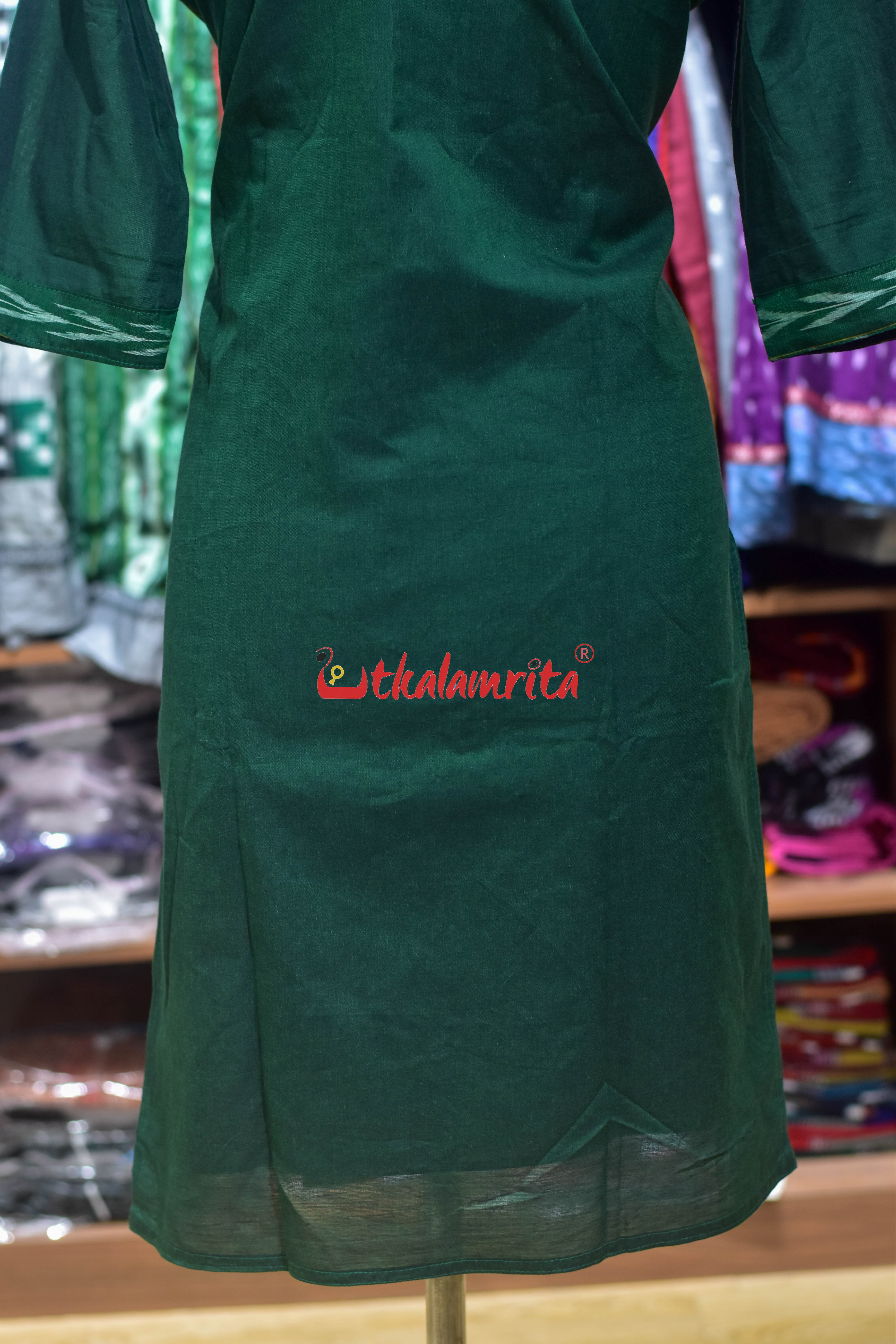 Green Ikat with Middle Pasapali (Ladies' Kurti)