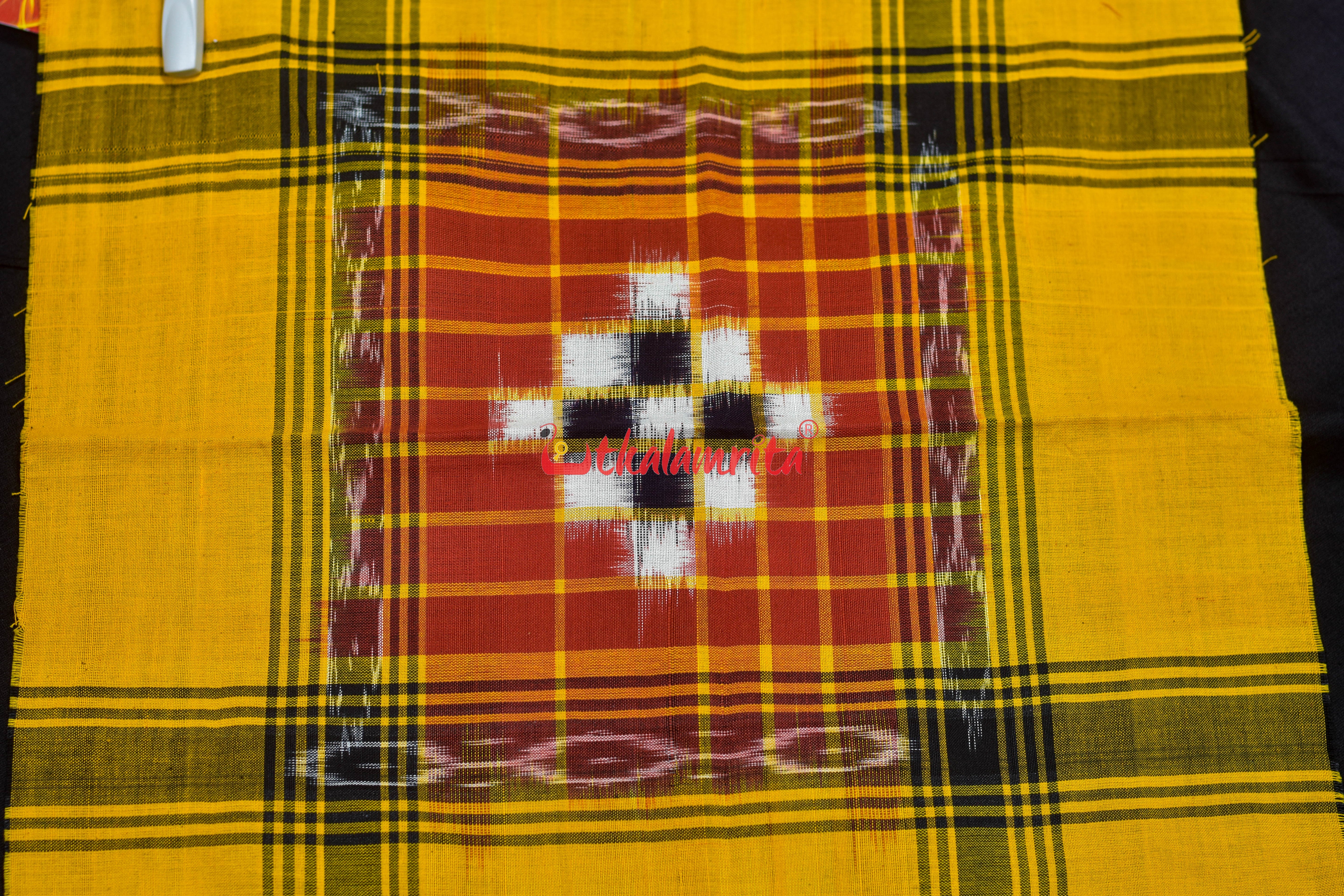 Yellow Orange Check Pasapali (Rumal)