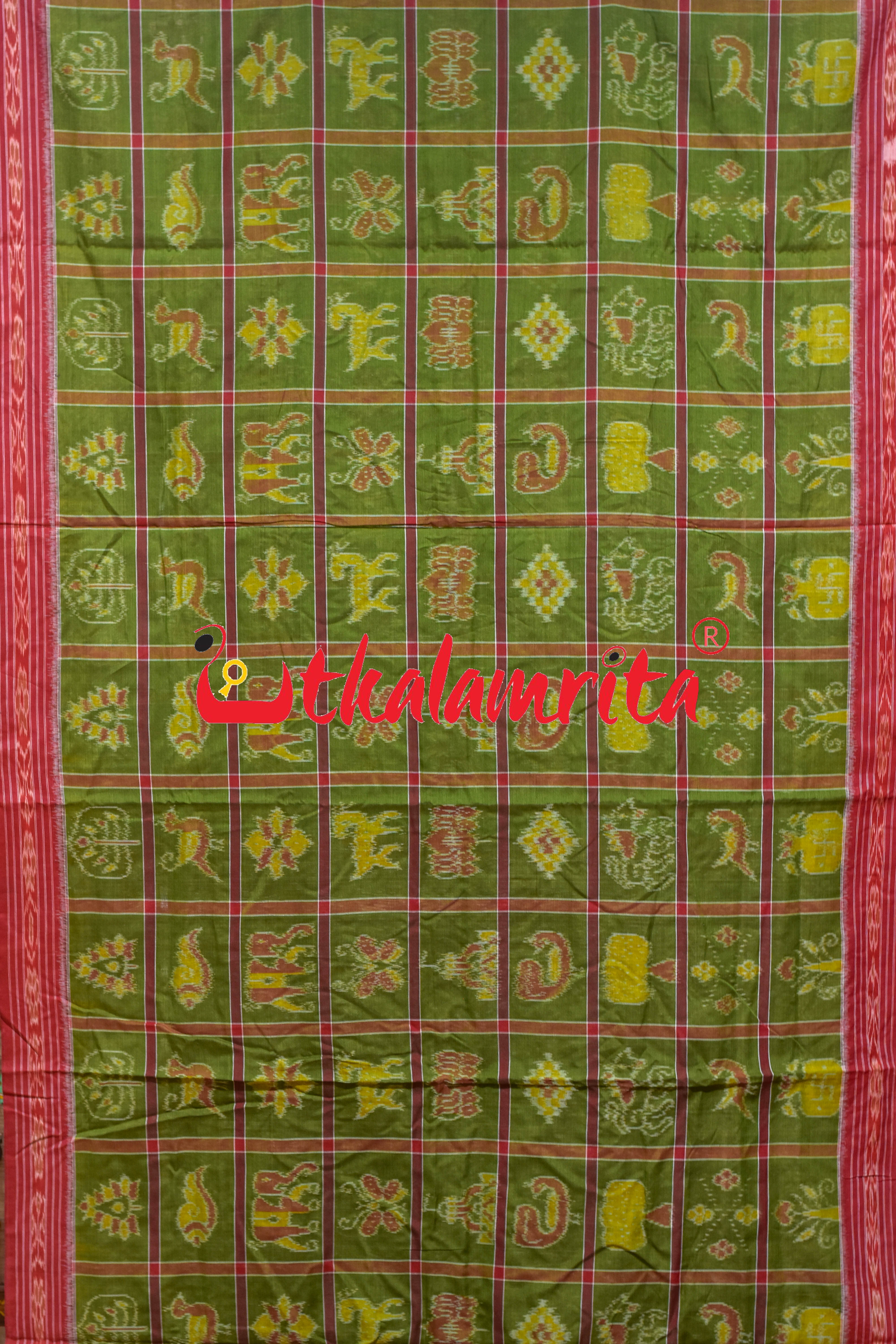 Mehndi Nabakothi Cotton Saree