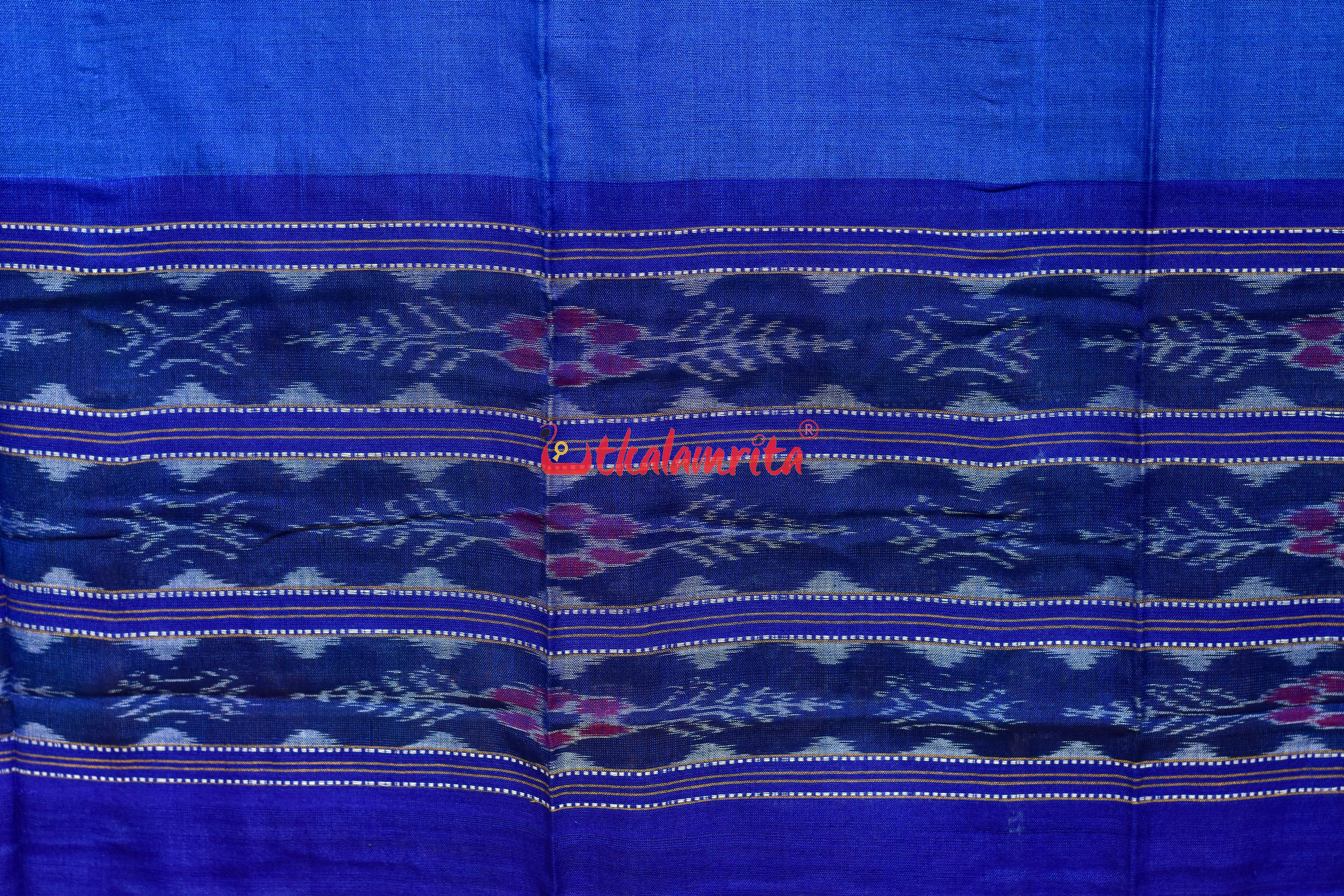 Blue Flower Bandha Cotton (Dupatta)