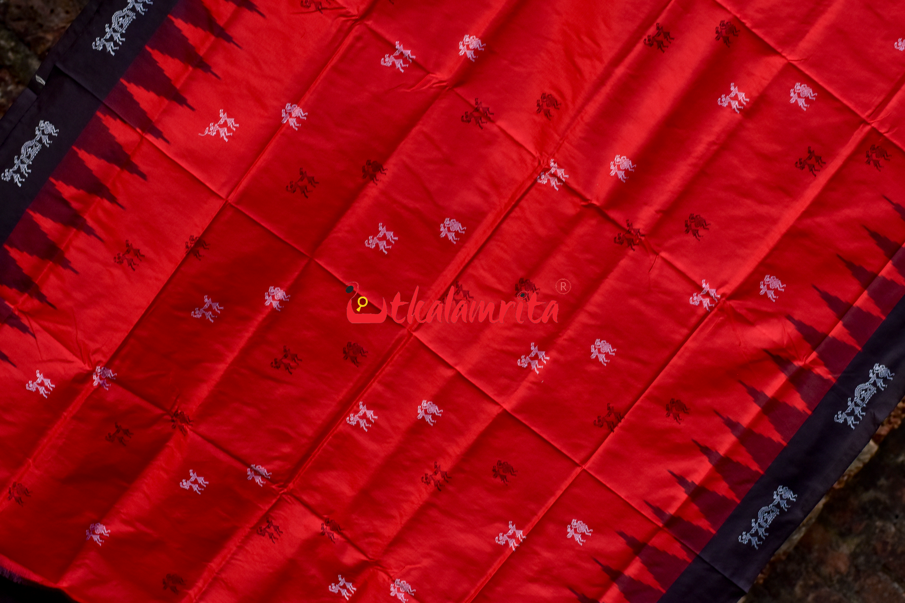 Red Black Sabari Sambalpuri Silk Saree