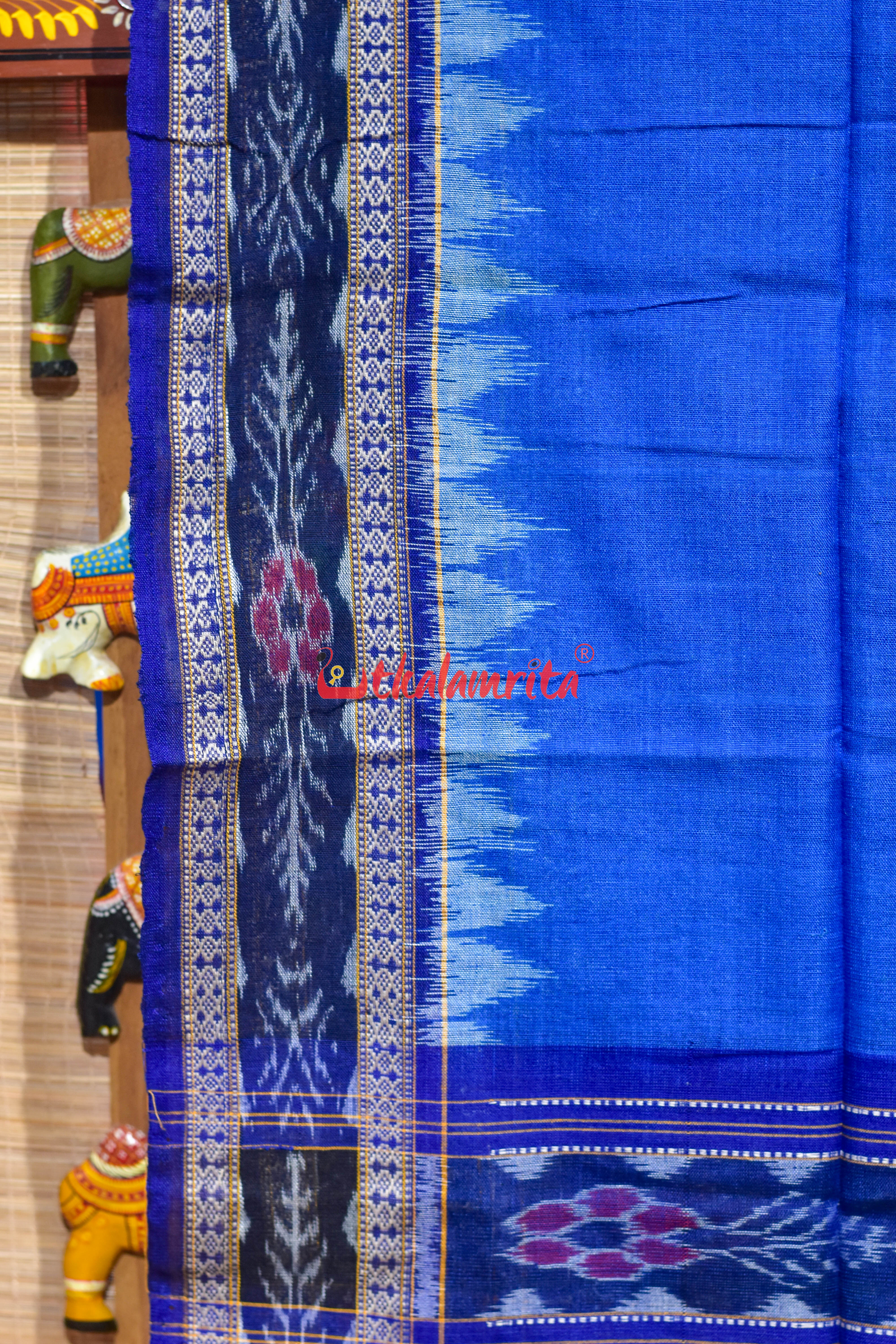 Blue Flower Bandha Cotton (Dupatta)