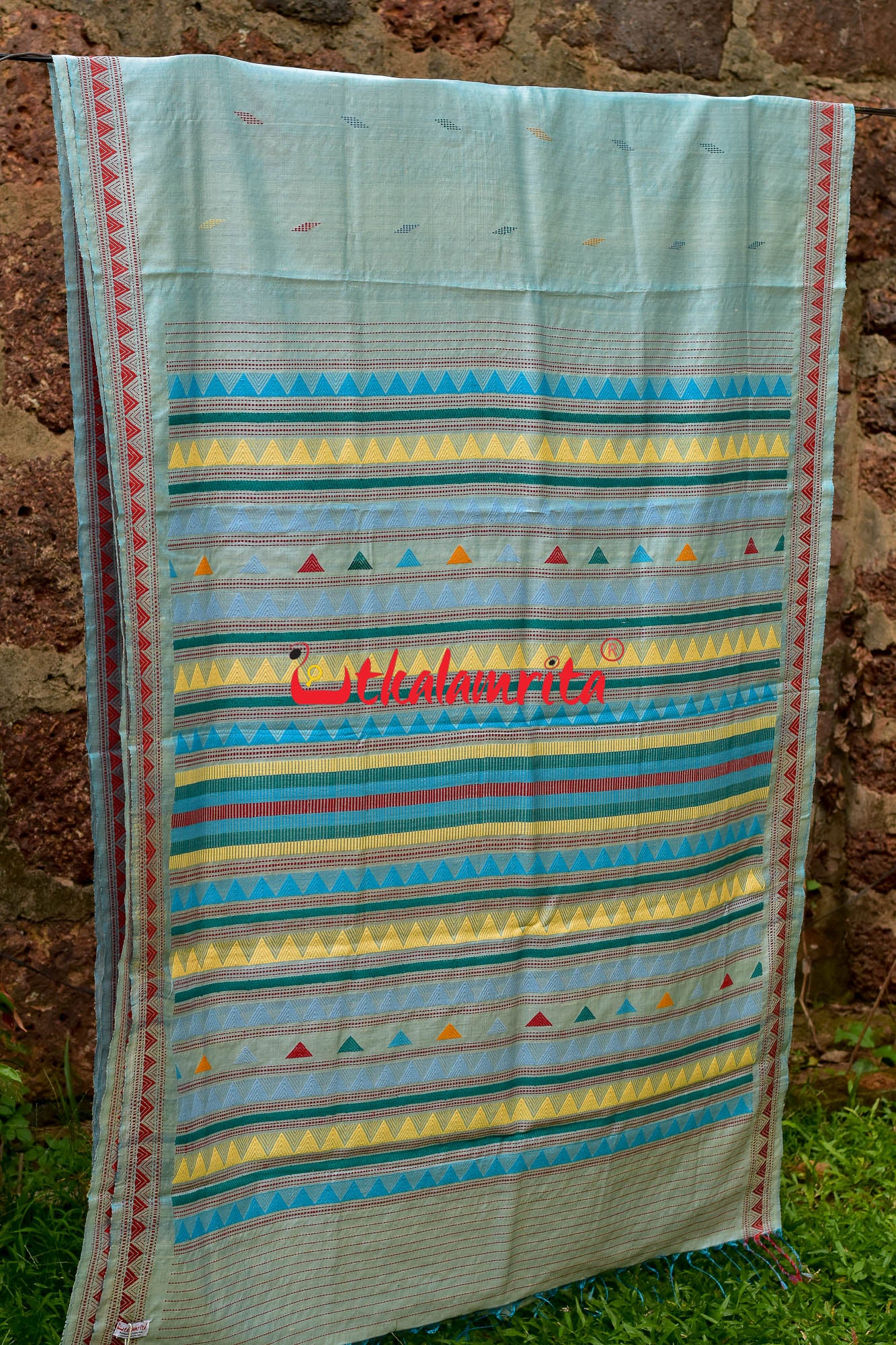 Light Blue Dongria Fine Tussar Silk Saree