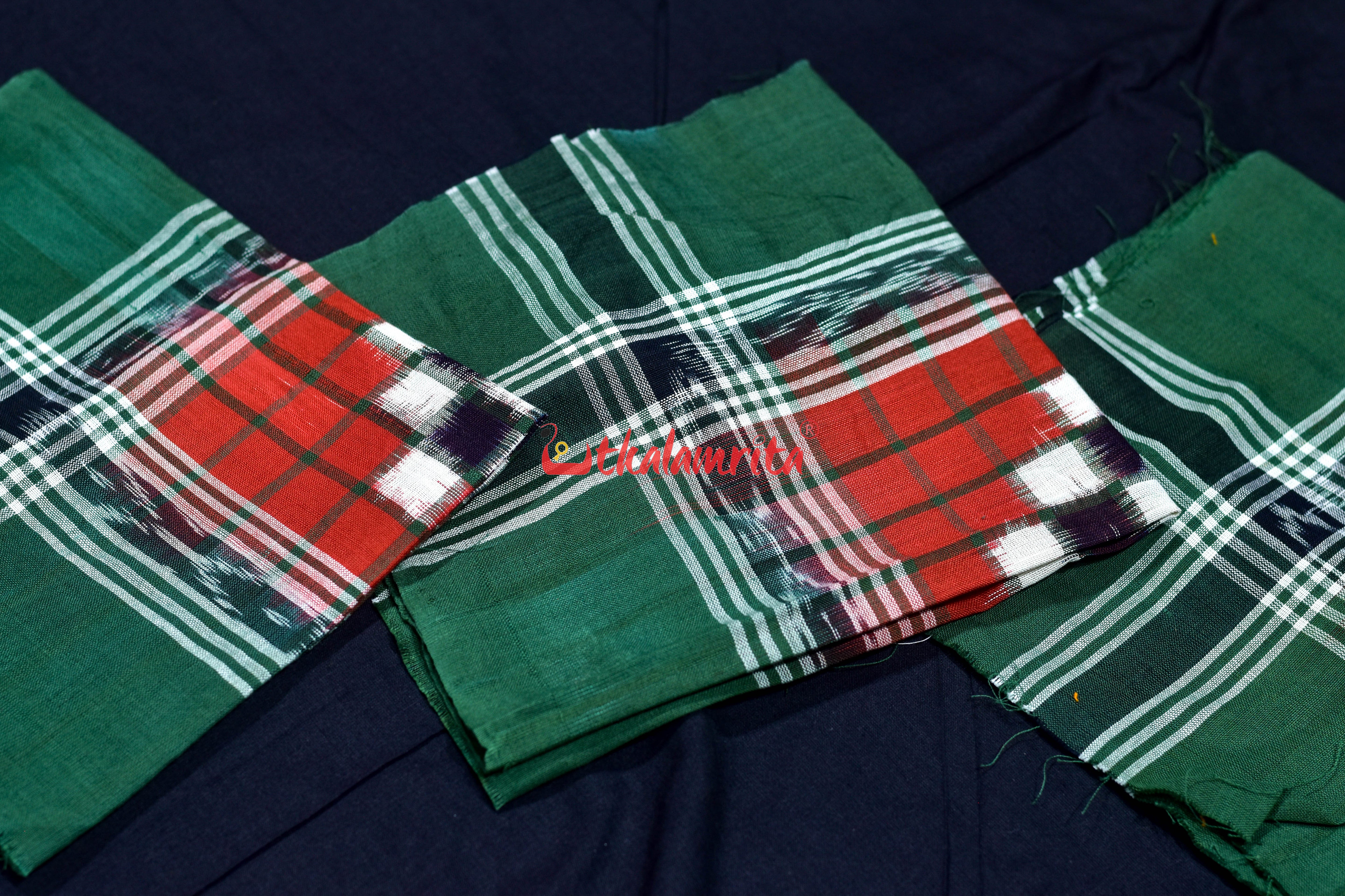 Olive Green Check Pasapali (Rumal)