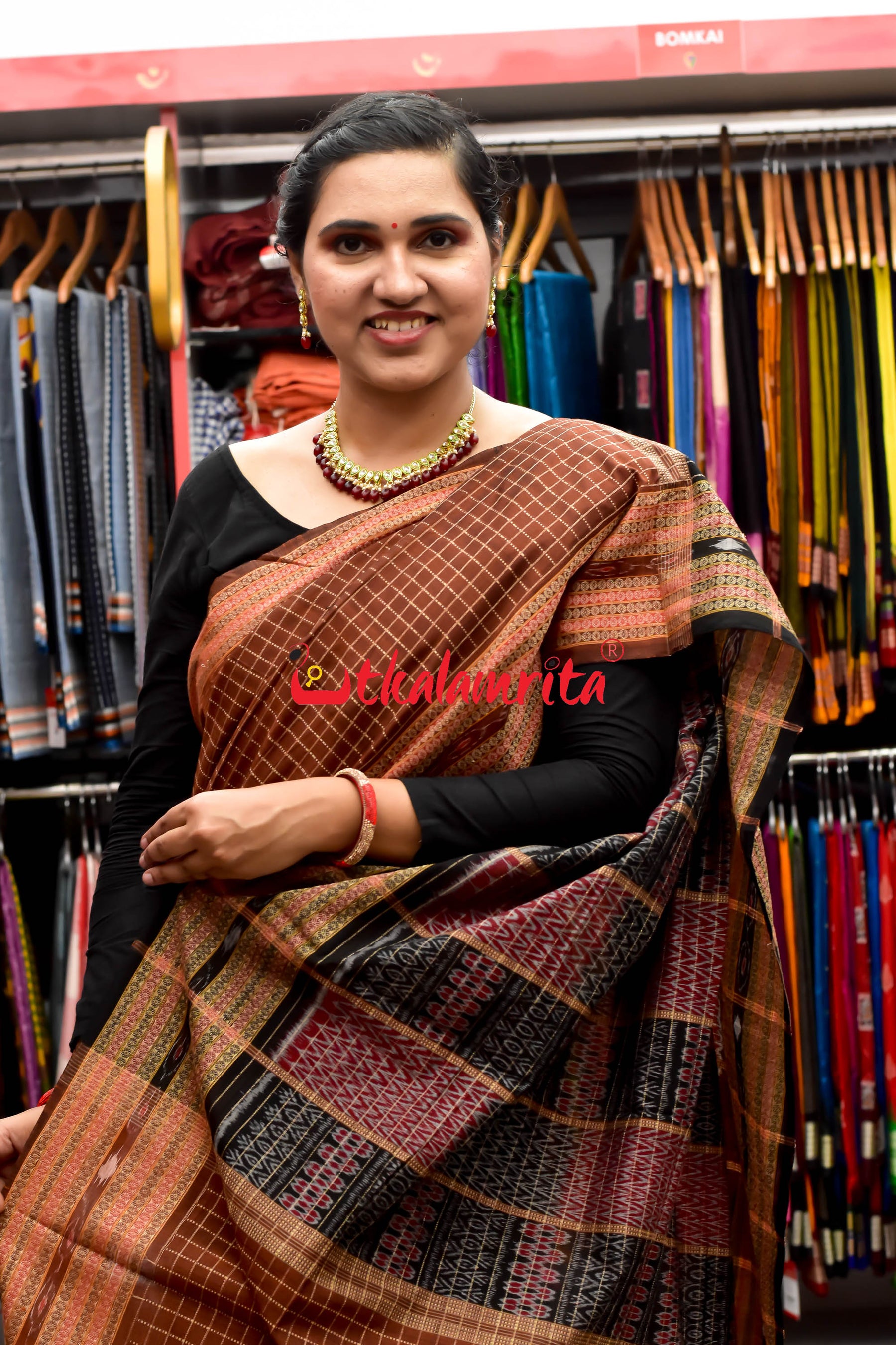 Dasphuliya Chocolate Danti Sachipar Cotton Saree