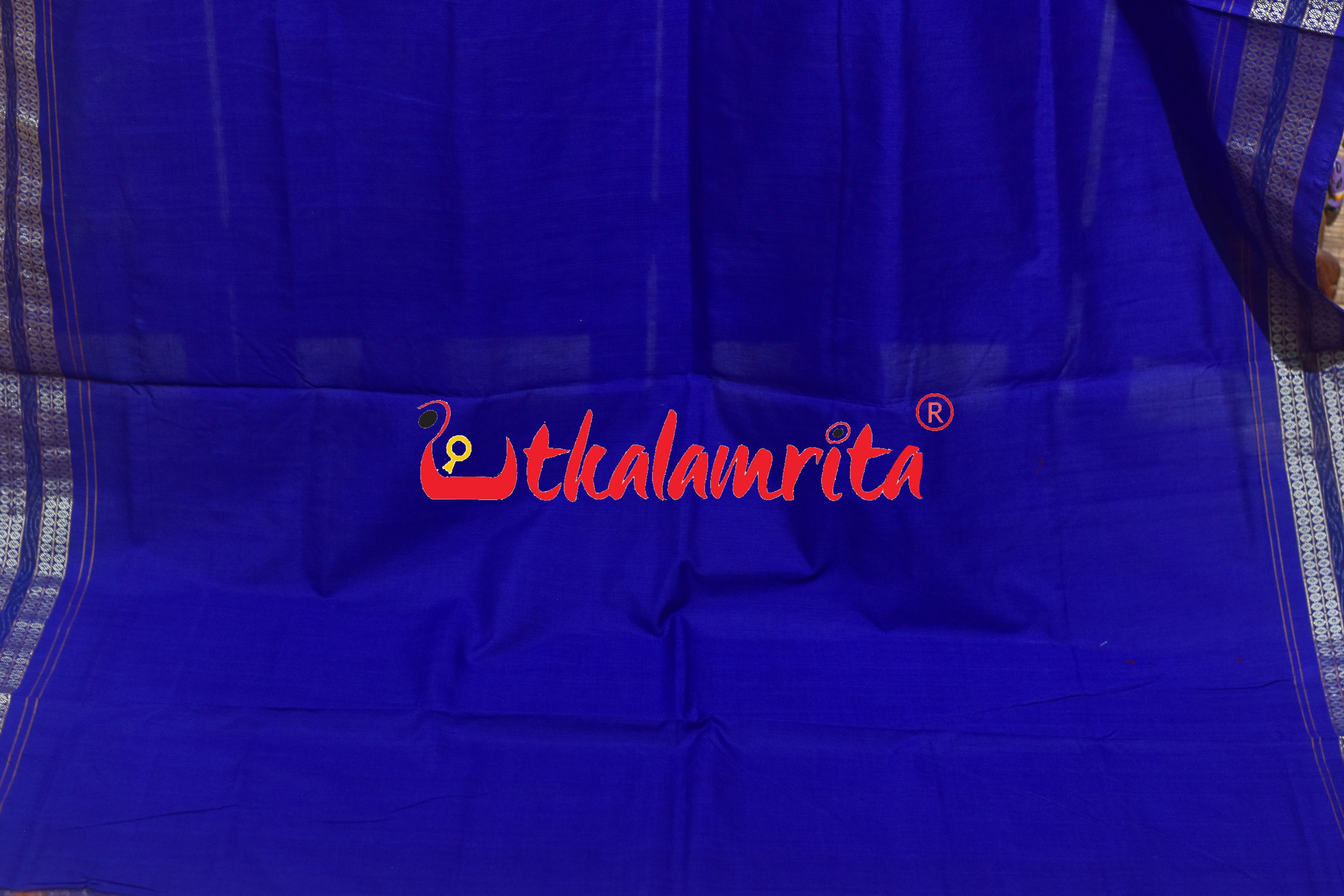 Red Blue Sambalpuri Dasakothi Cotton Saree