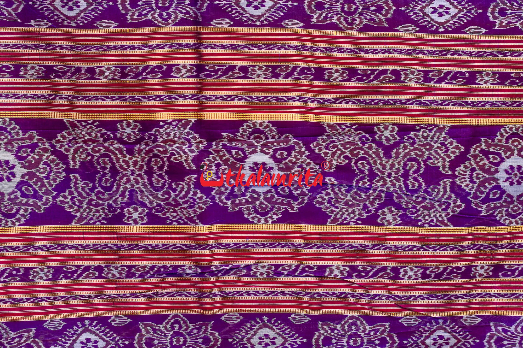 Blue Sankha Khandua Silk Saree