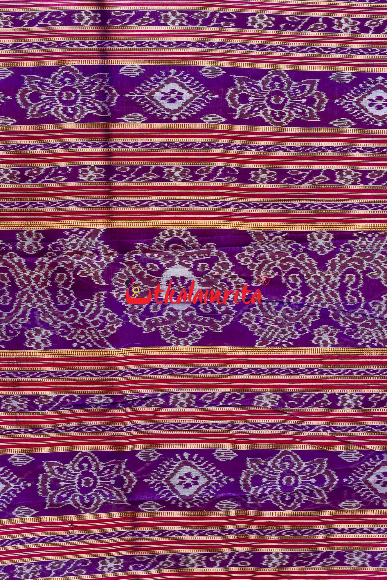 Blue Sankha Khandua Silk Saree