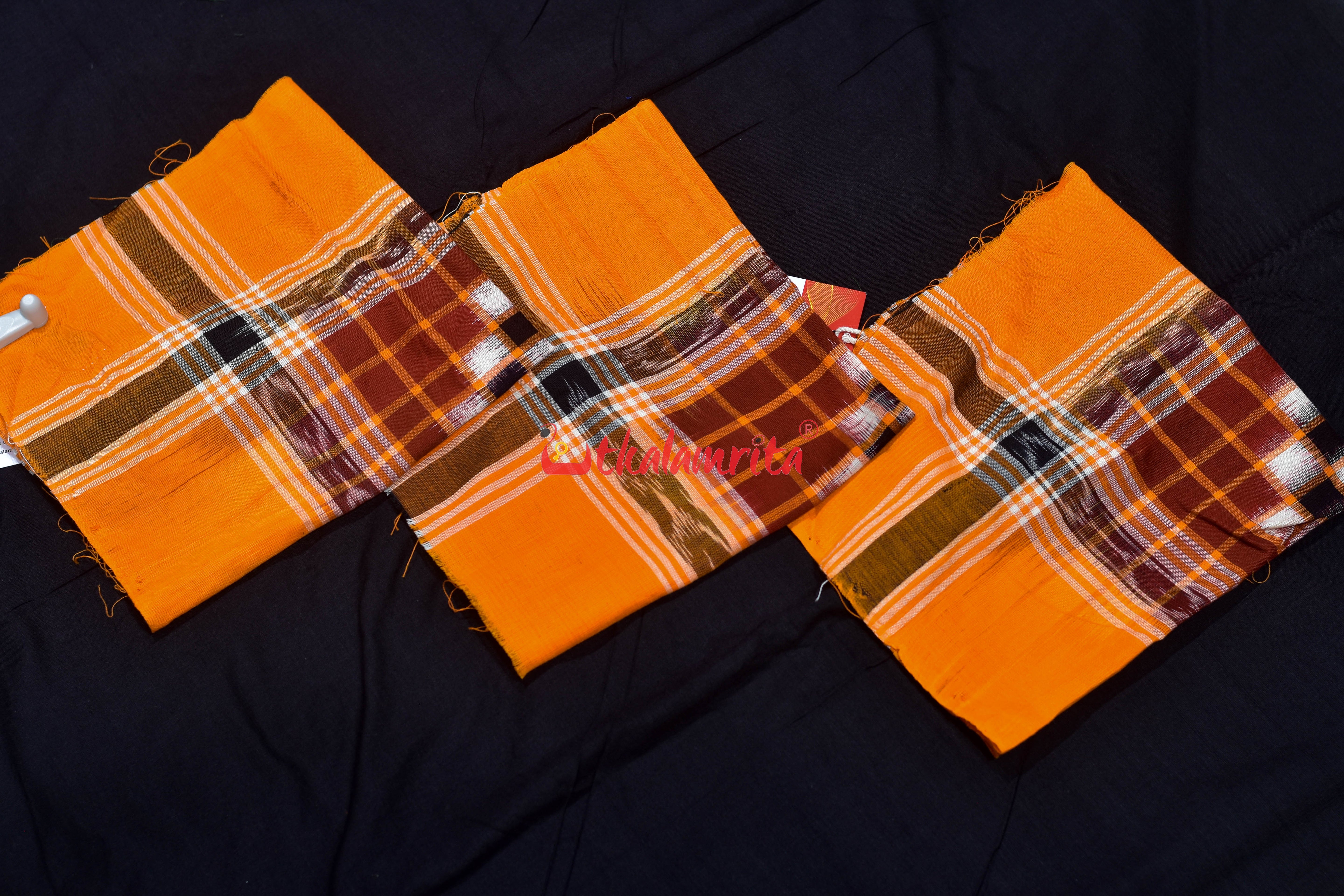Orange Red Check Pasapali (Rumal)