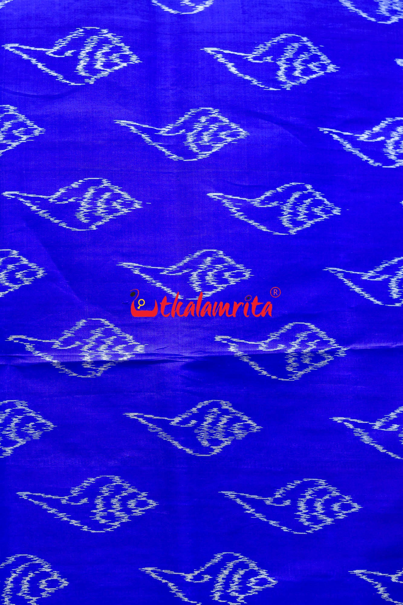 Blue Sankha Khandua Silk Saree