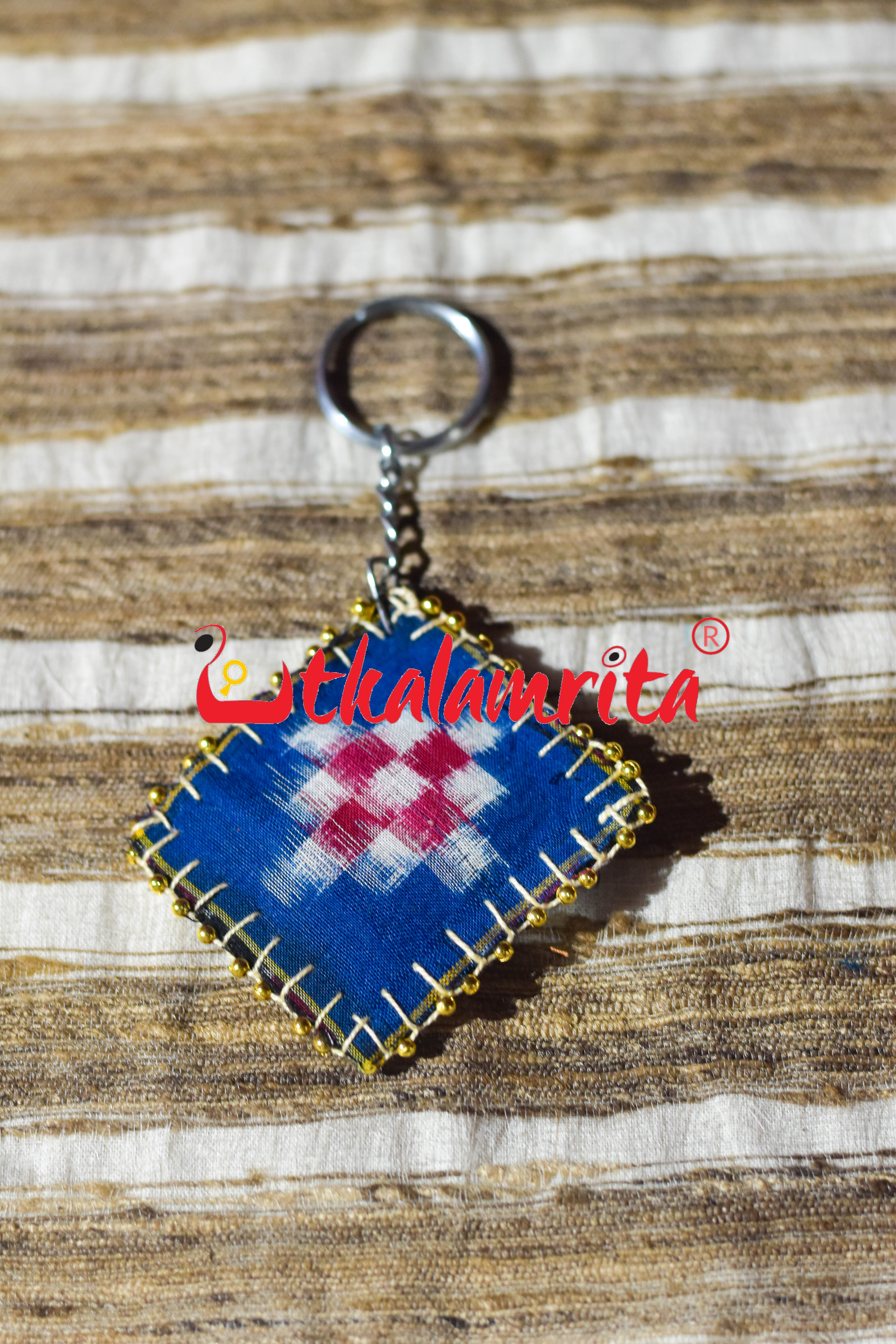White Red Pasapali On Blue Key Chain