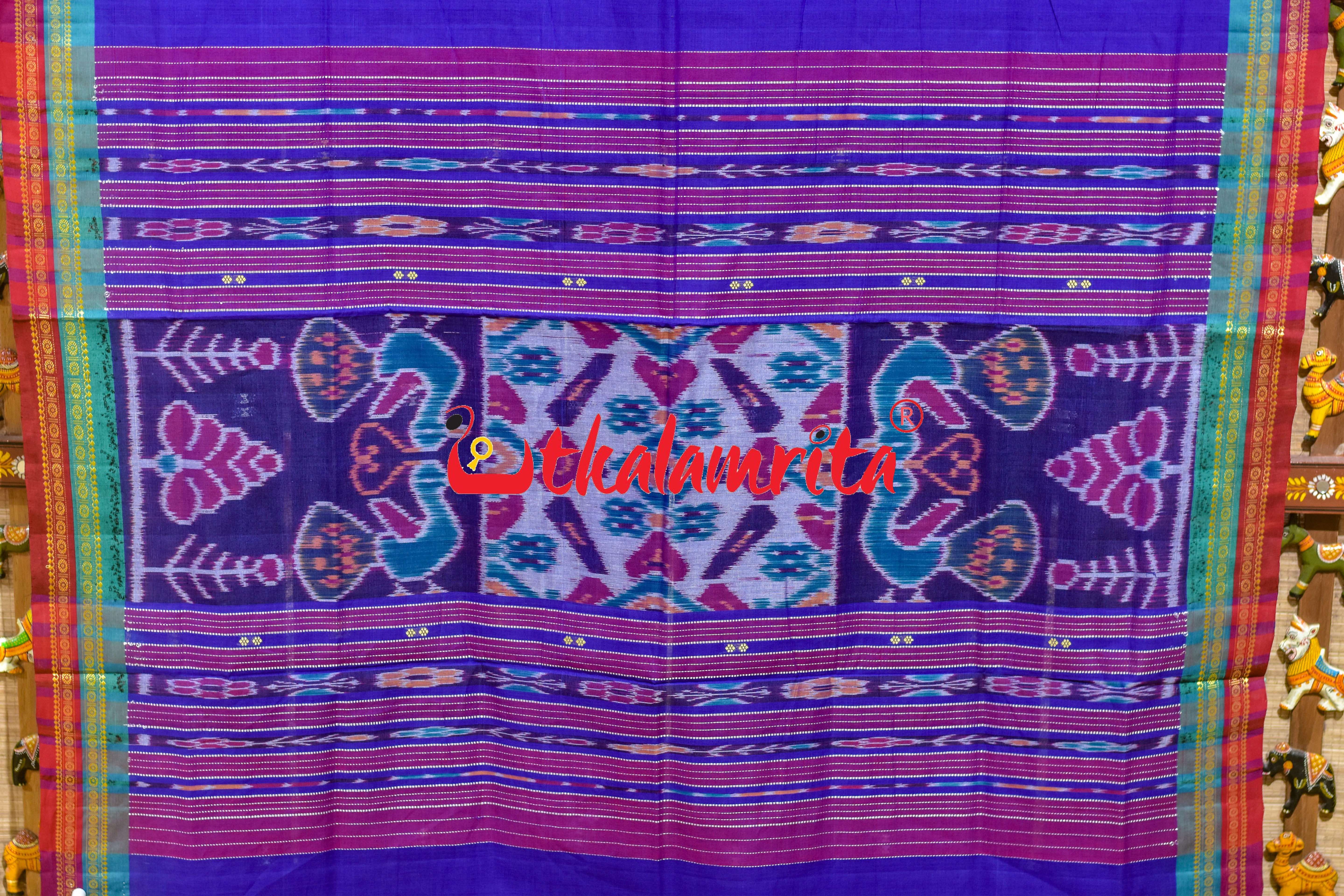 Purple Double Border Doby Pittala Single Cotton Saree