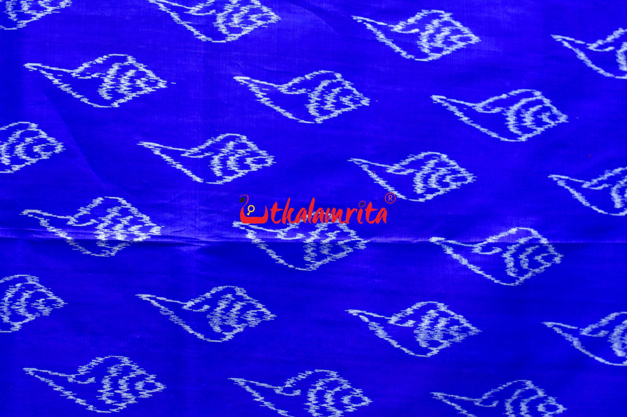 Blue Sankha Khandua Silk Saree