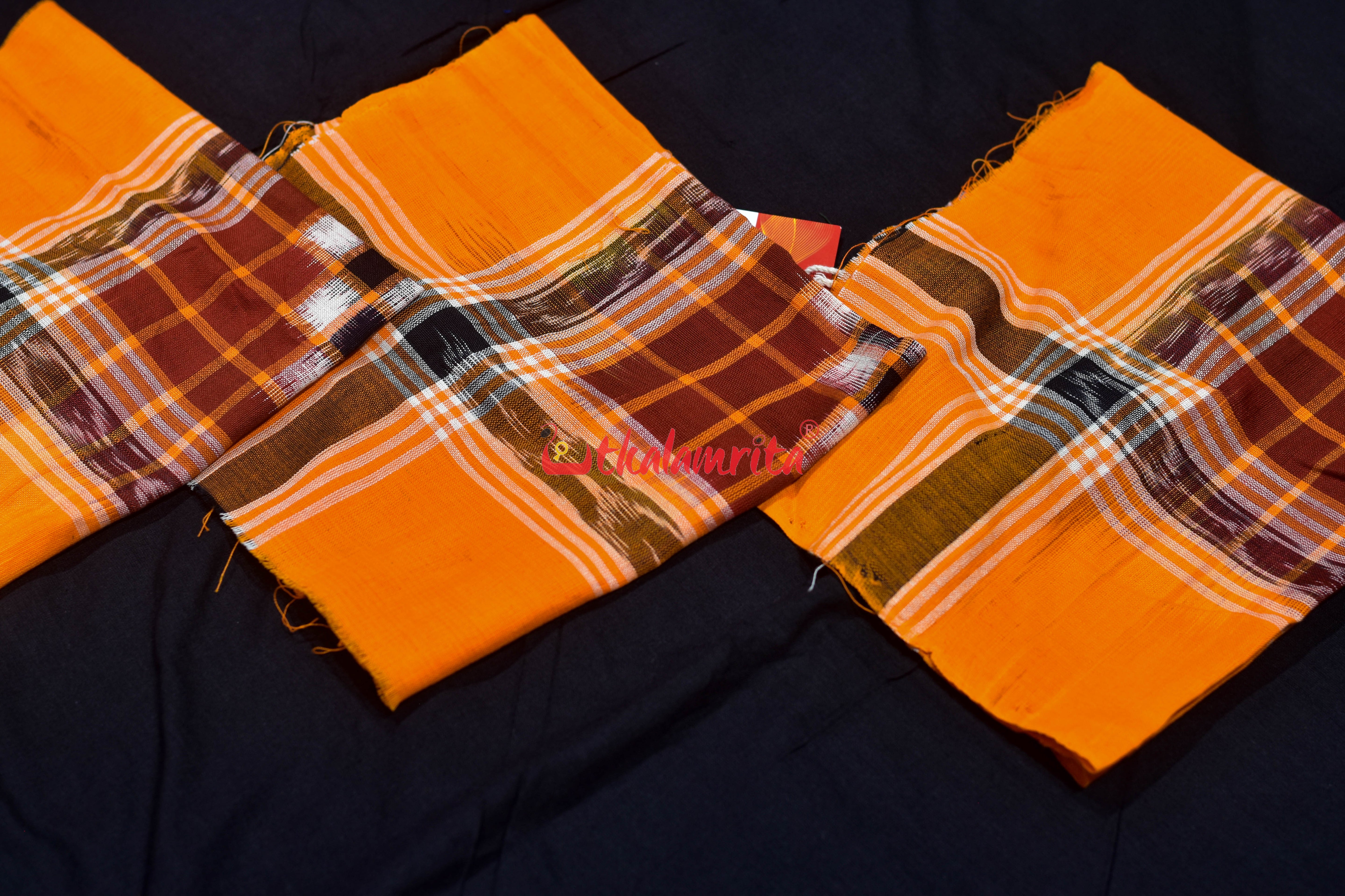 Orange Red Check Pasapali (Rumal)