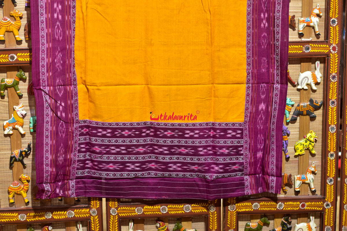 Magenta Yellow Middle Sankha Chakra Design Dress Set
