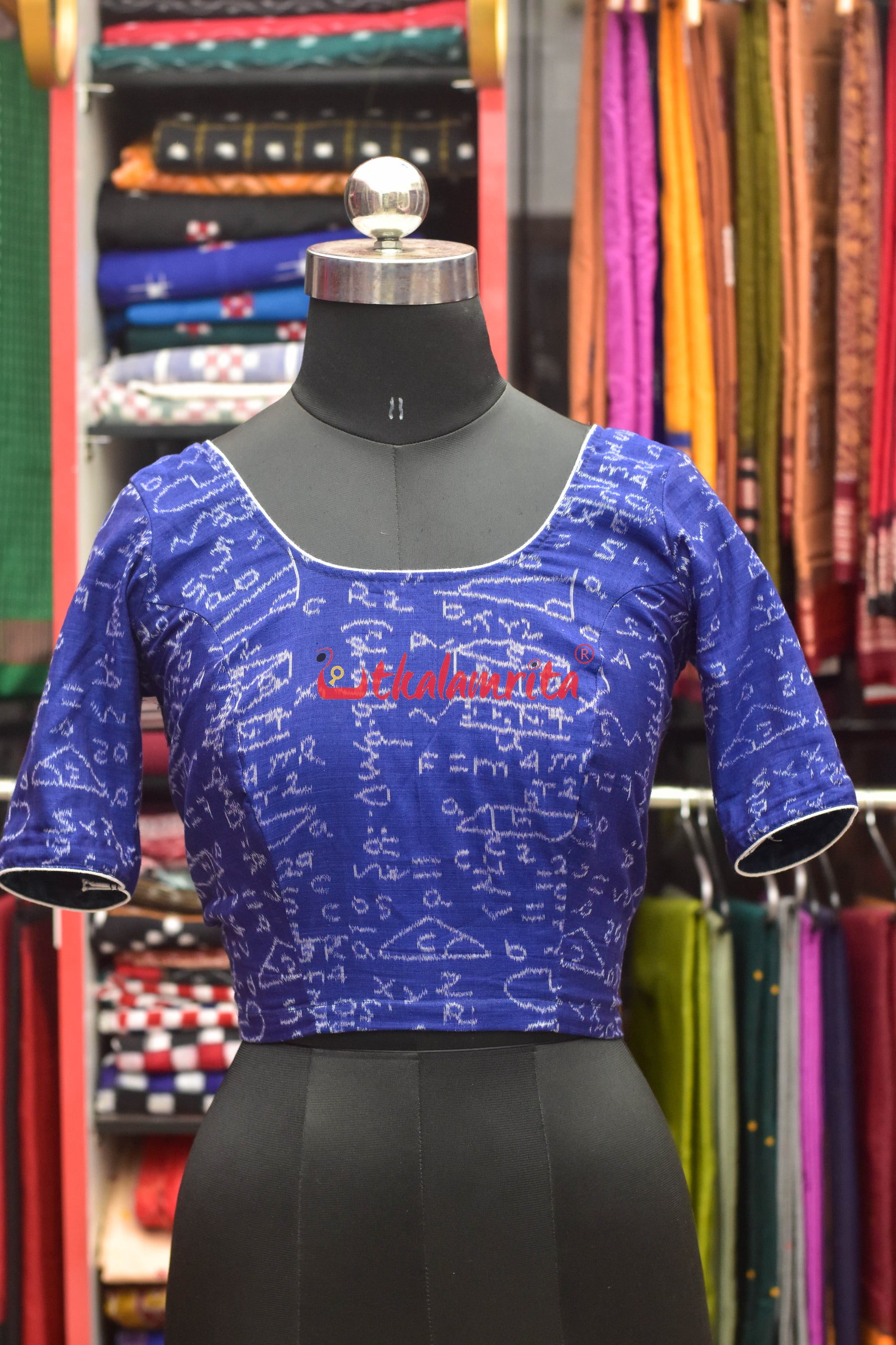 Blue Shri Ganeet Mathematic Cotton (Blouse)