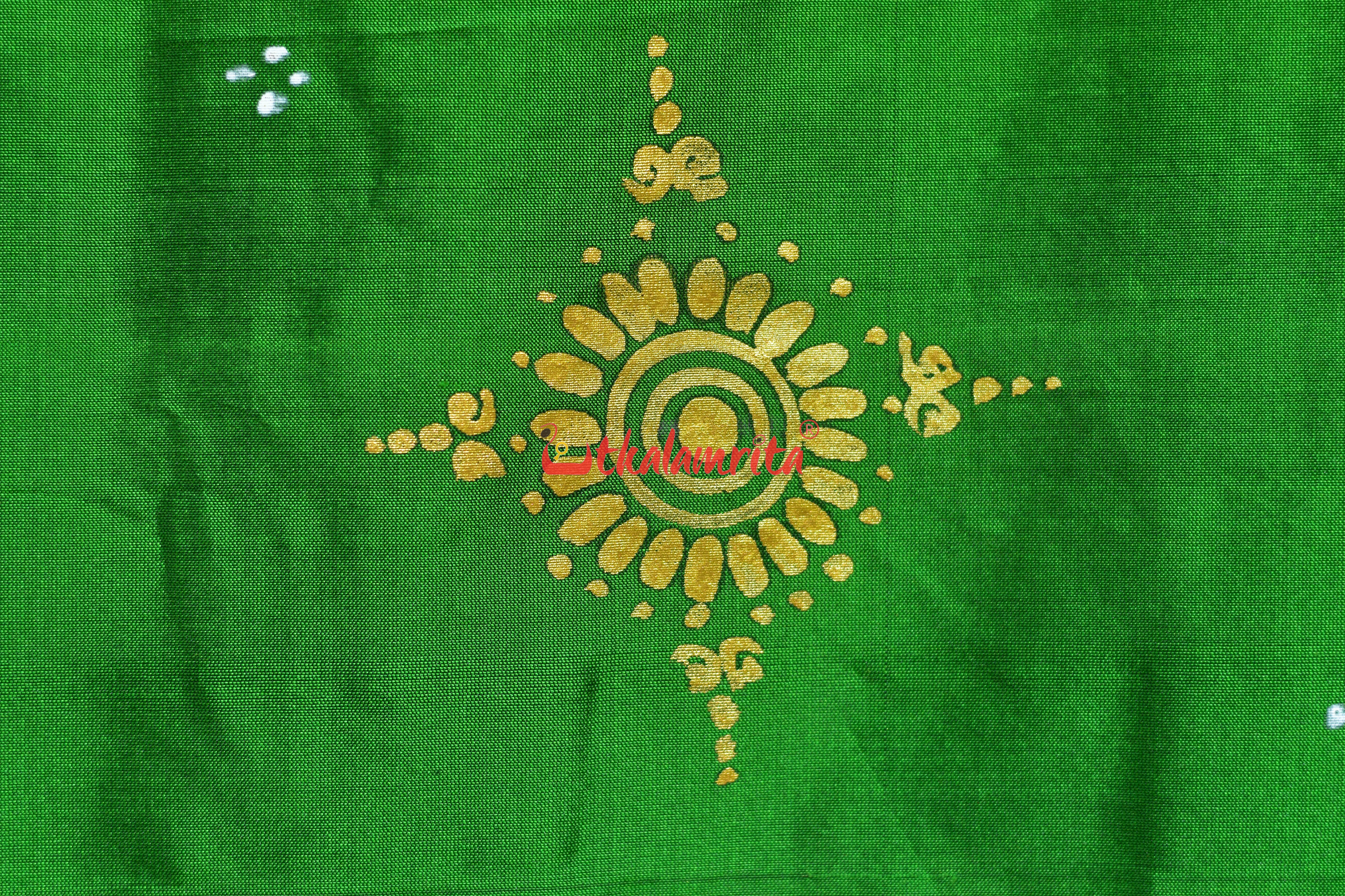 Green Raja Rani Pattachitra Silk Saree