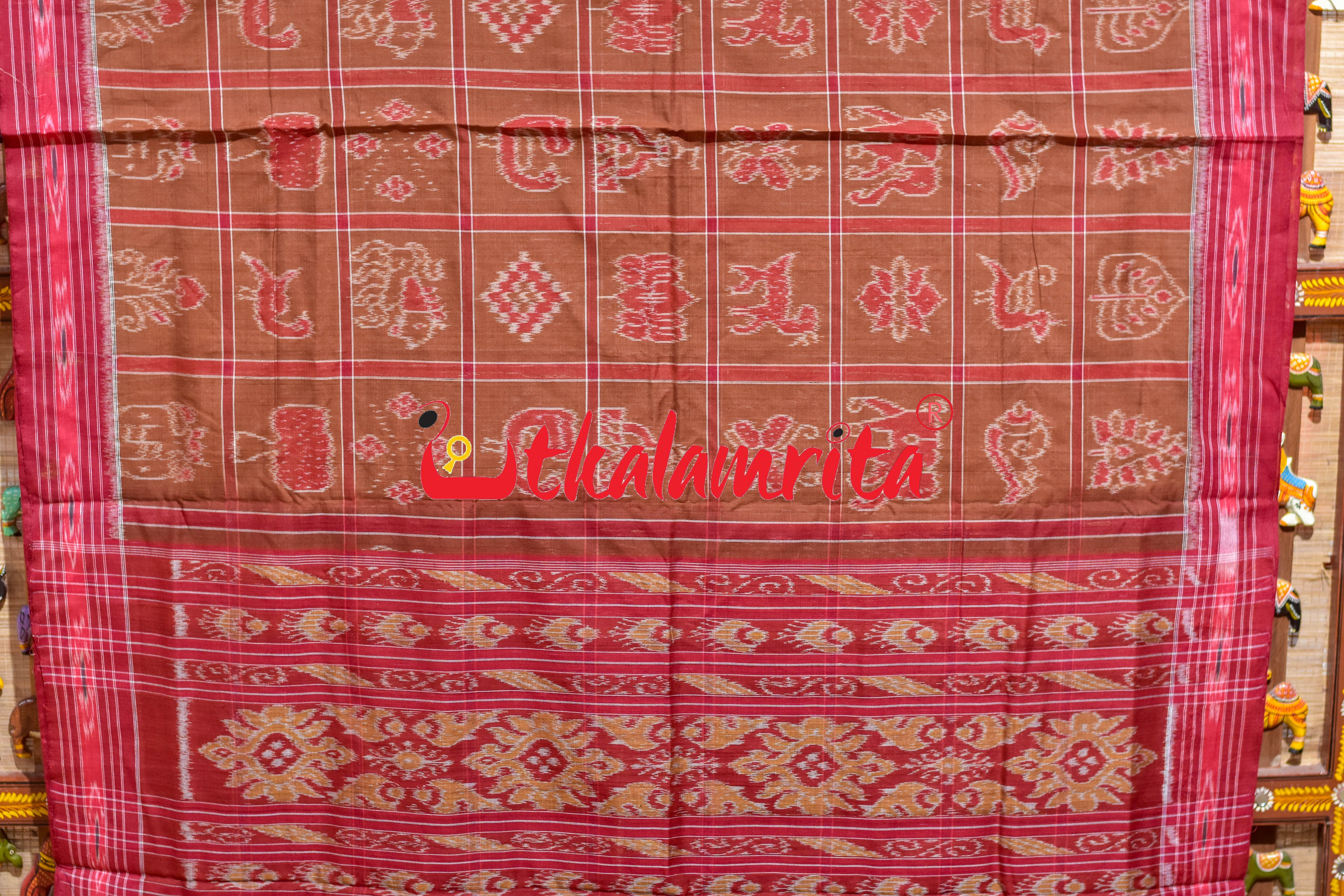 Brown Nabakothi Cotton Saree