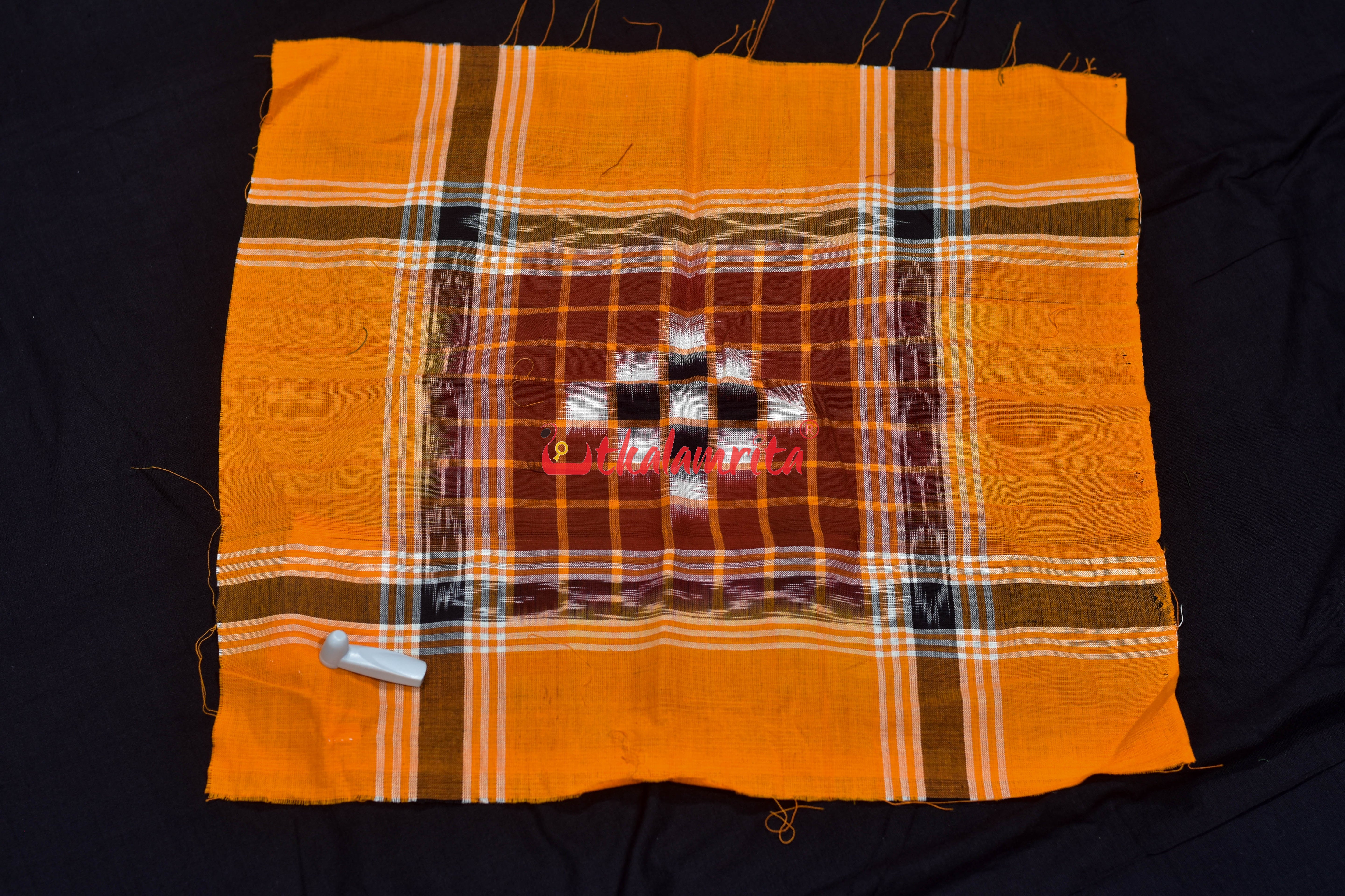Orange Red Check Pasapali (Rumal)