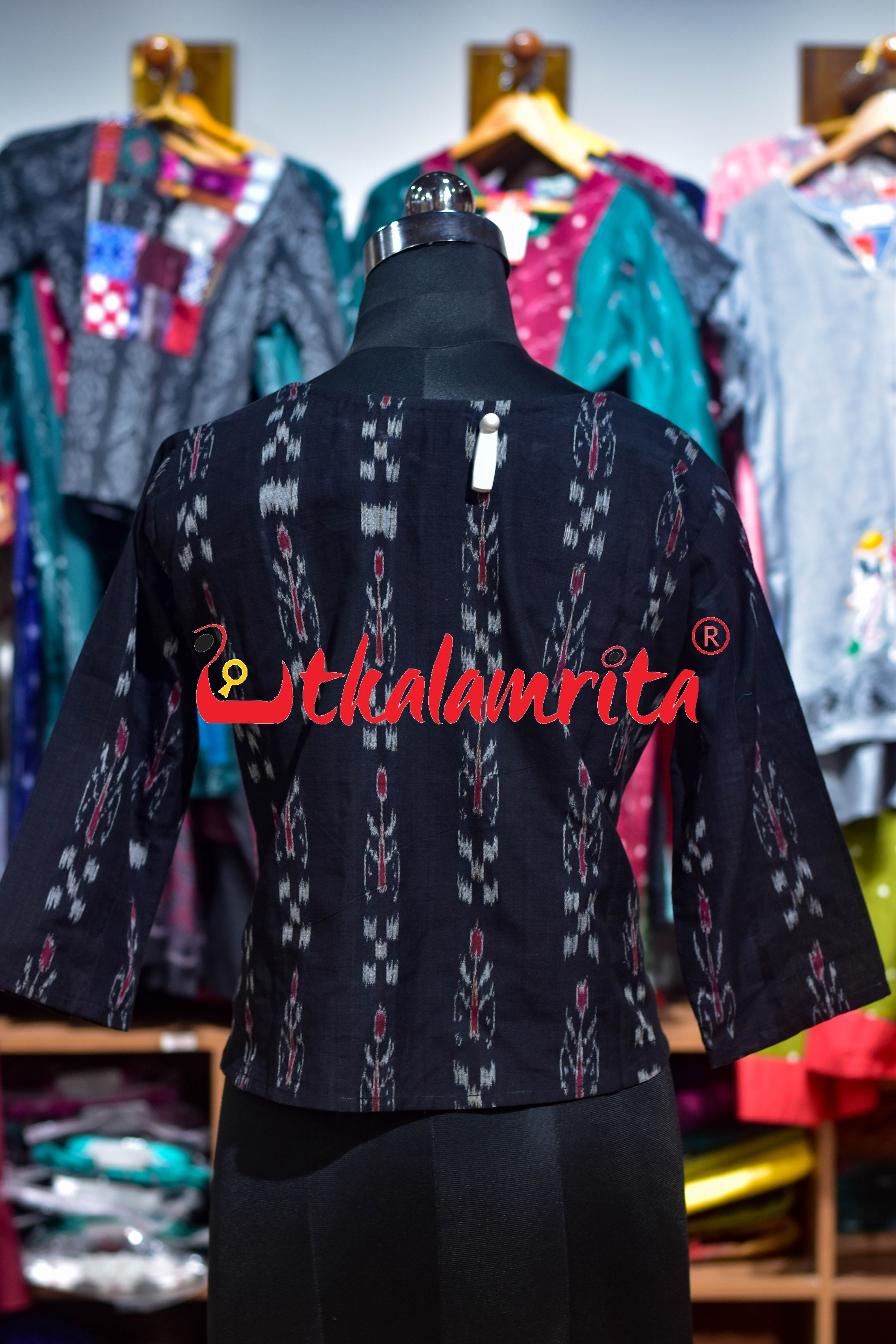 Black Pasapali and Kadha (Ladies' Crop Top)