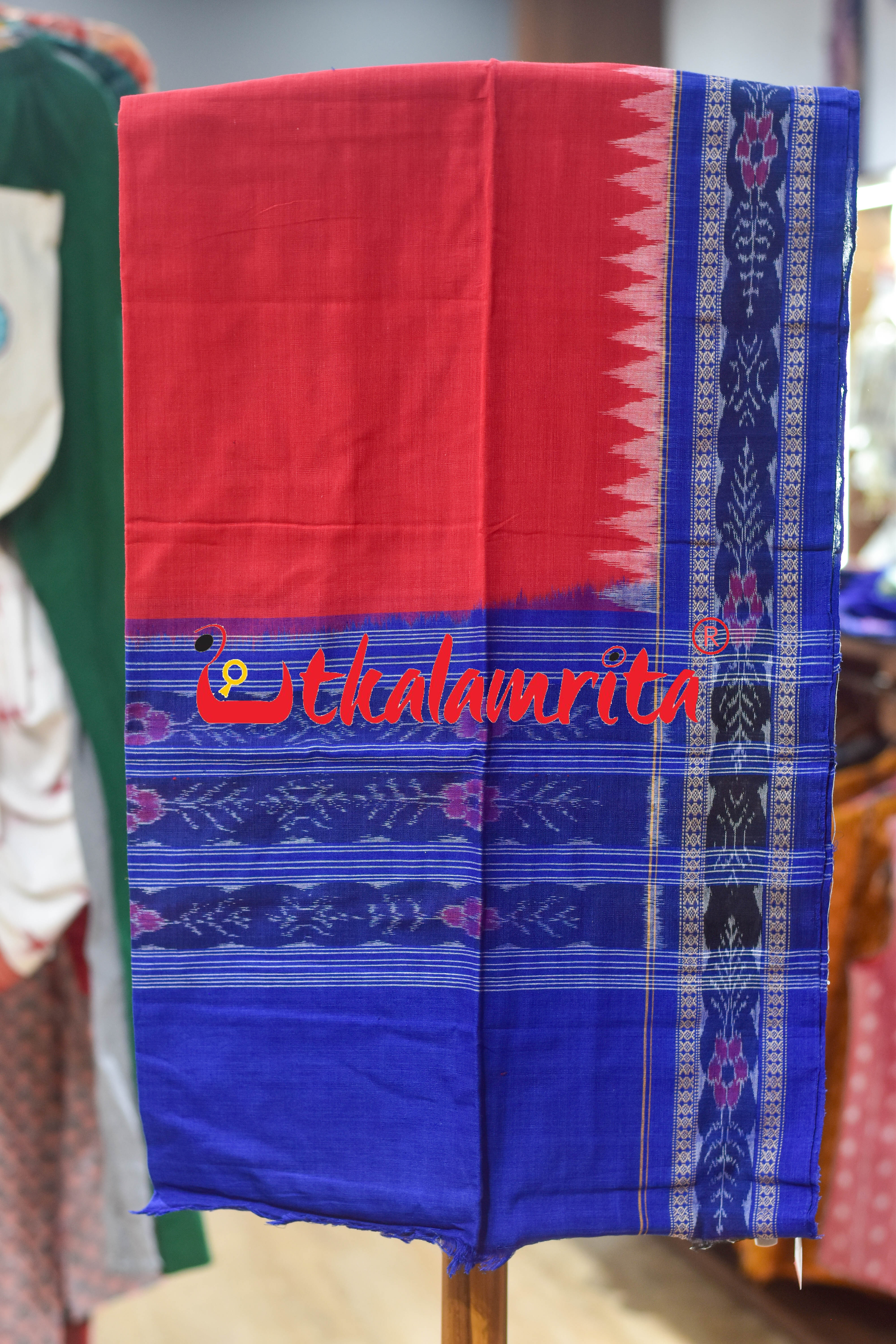 Blue Grey Flower Heart Pasapali Cotton Dress Set