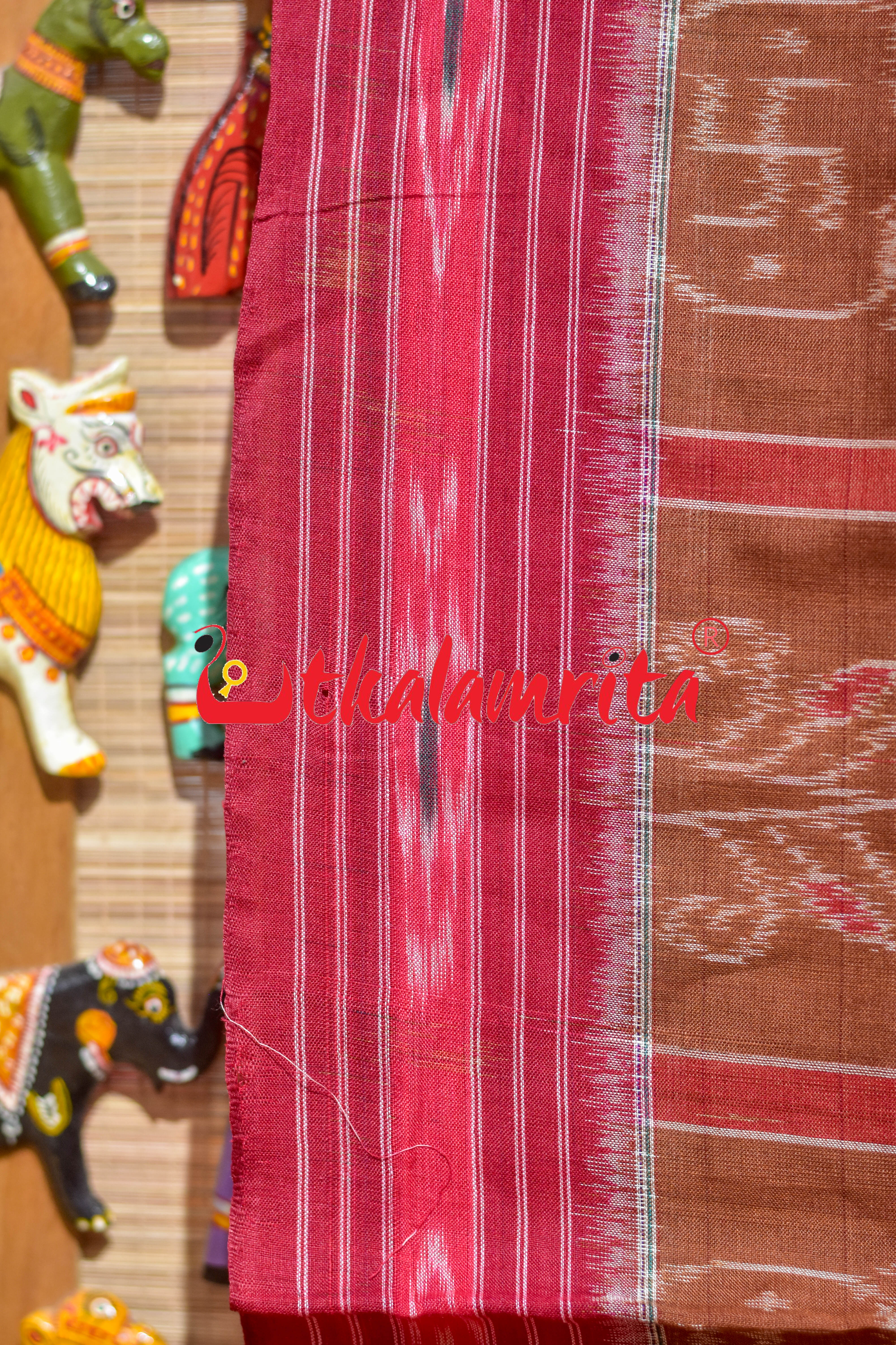 Brown Nabakothi Cotton Saree