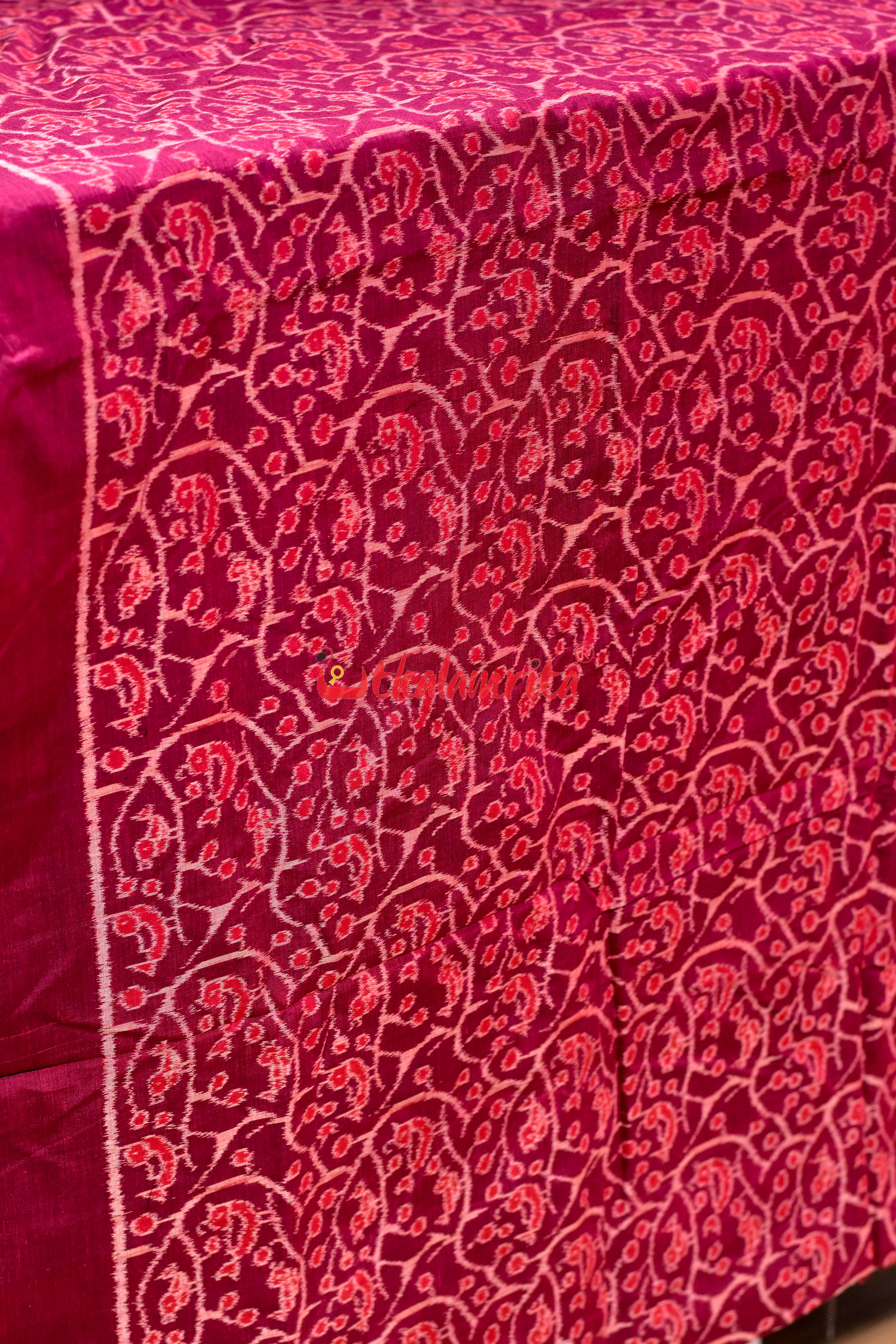 Red Chadhei Sambalpuri Cotton (Fabric)