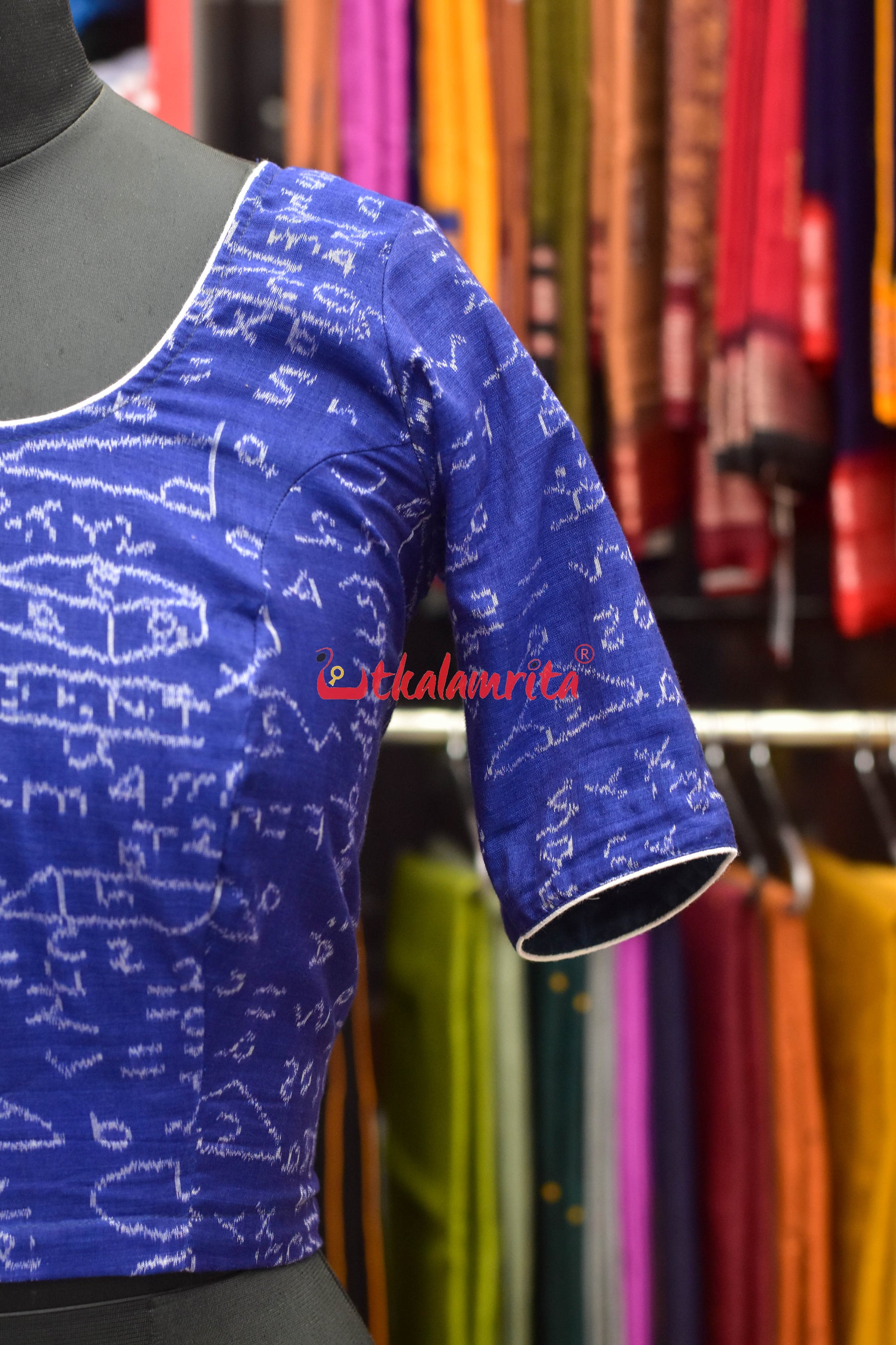 Blue Shri Ganeet Mathematic Cotton (Blouse)