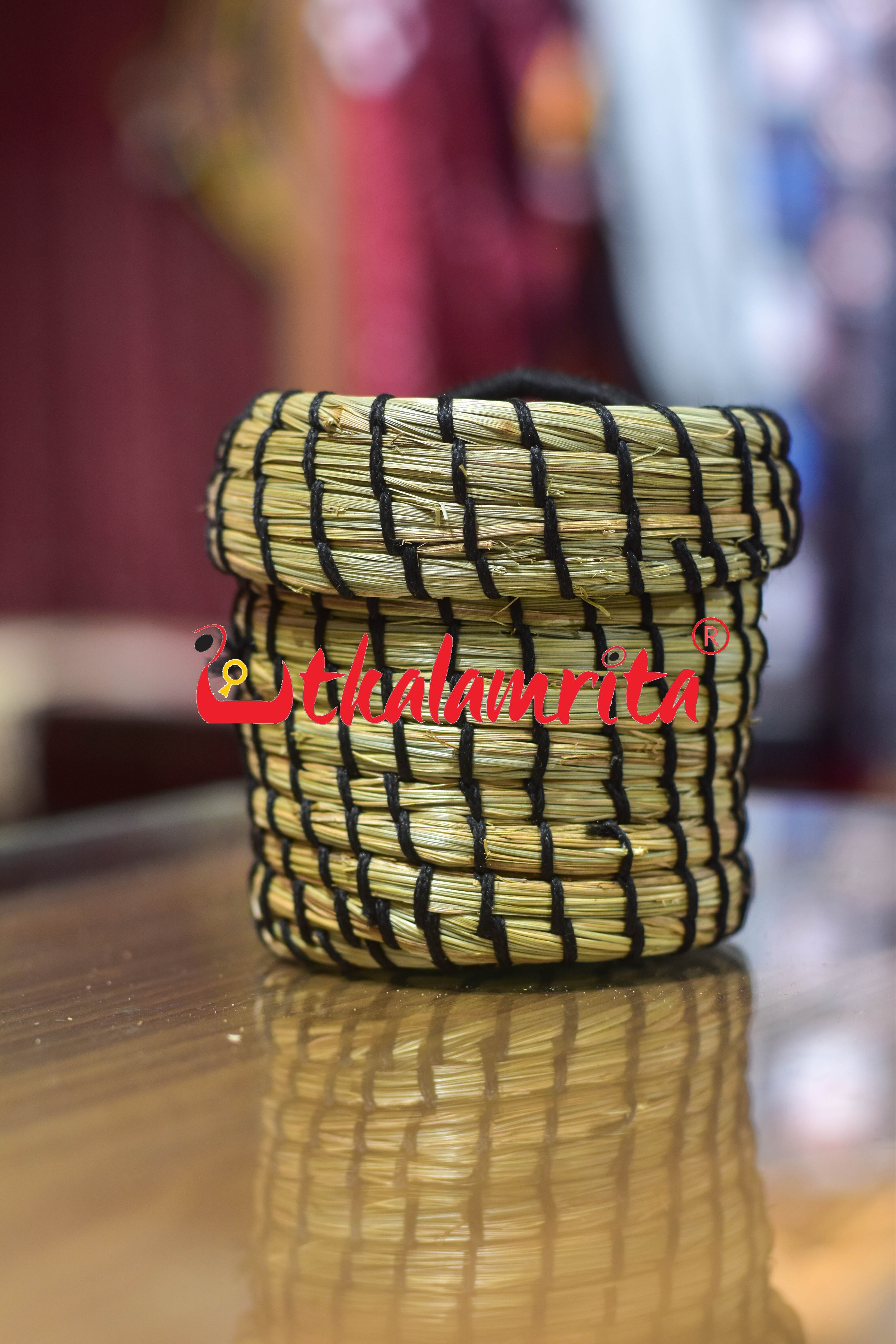 Sabai Grass Black Thread Jewellery Box