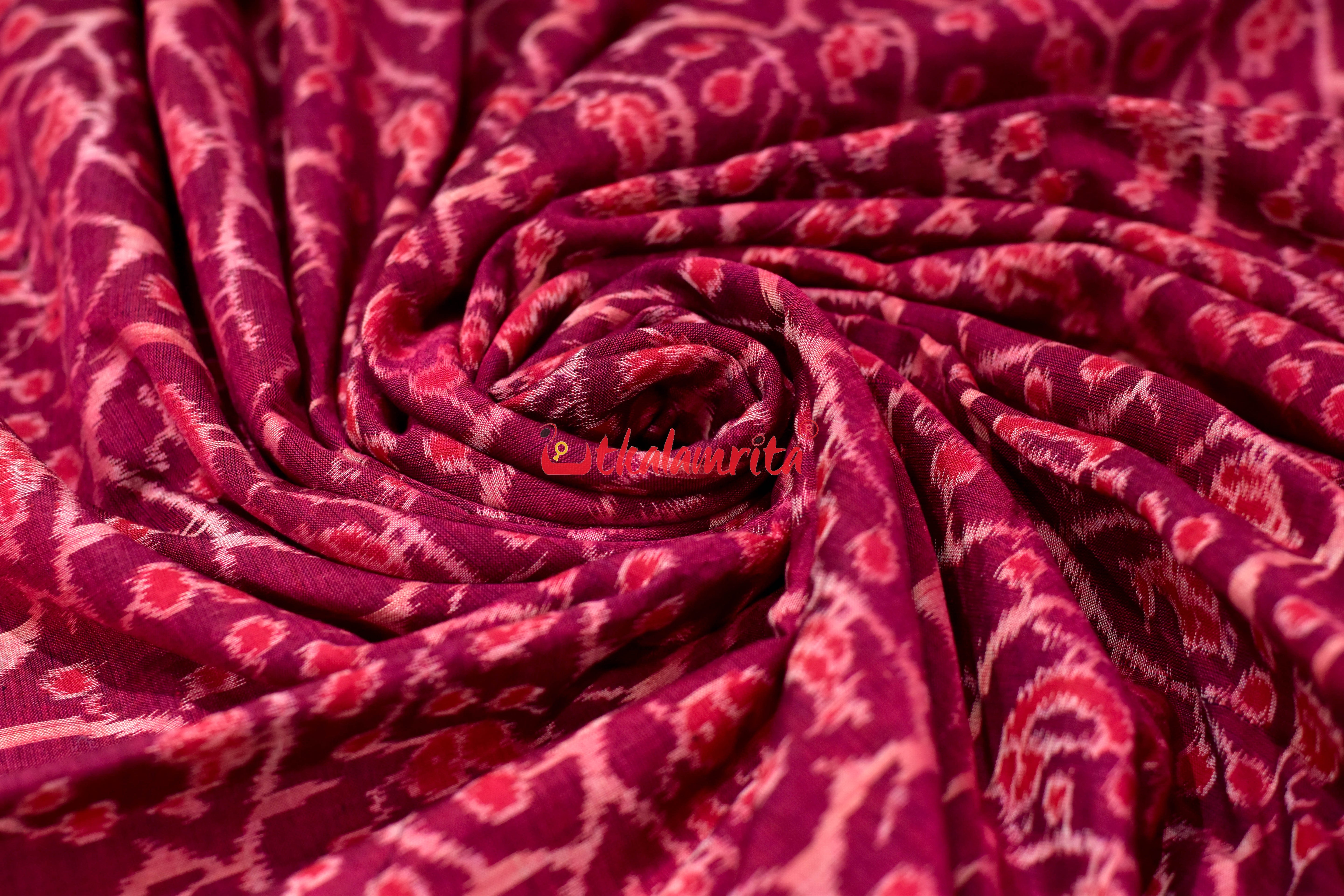 Red Chadhei Sambalpuri Cotton (Fabric)