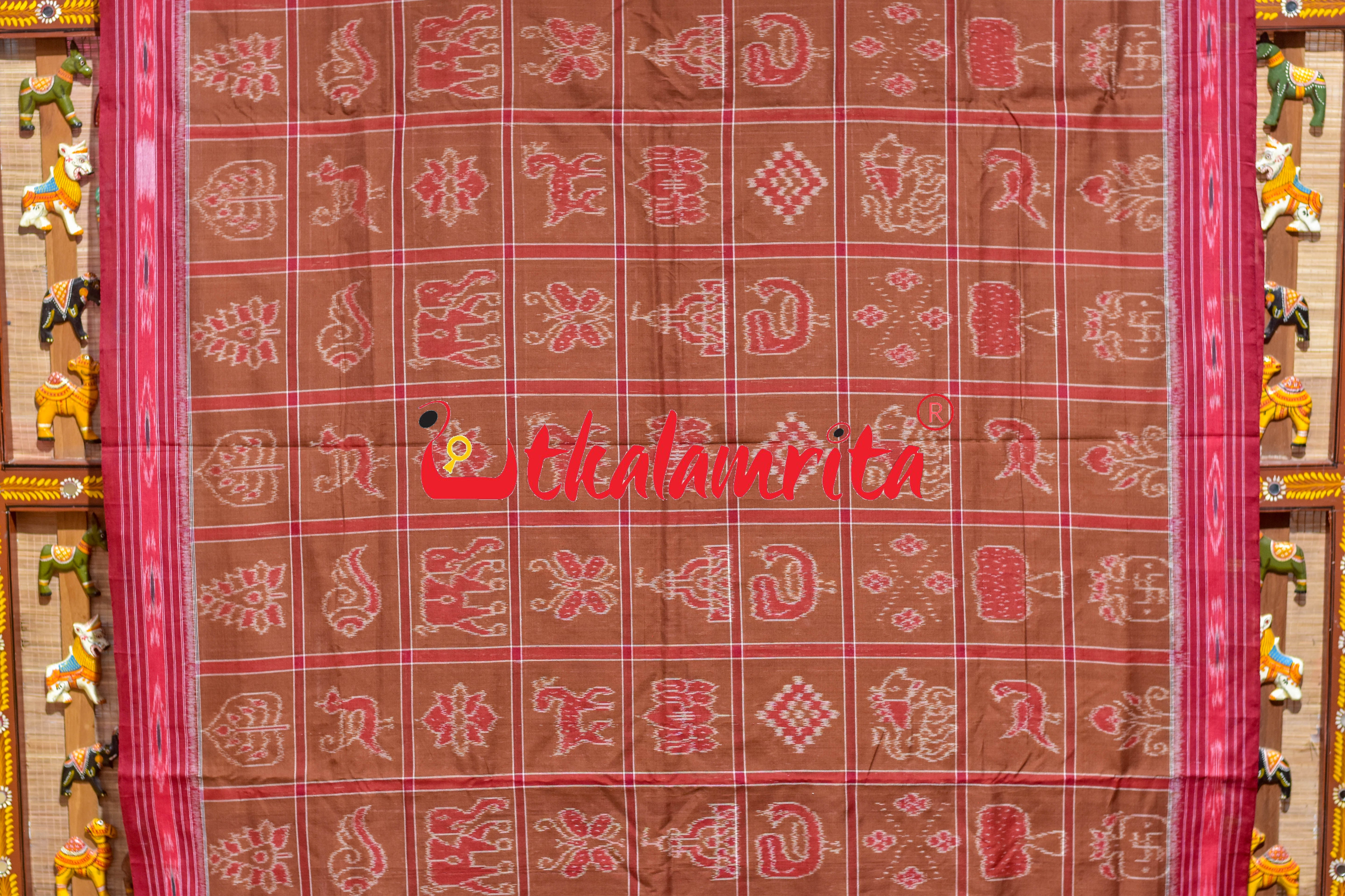 Brown Nabakothi Cotton Saree