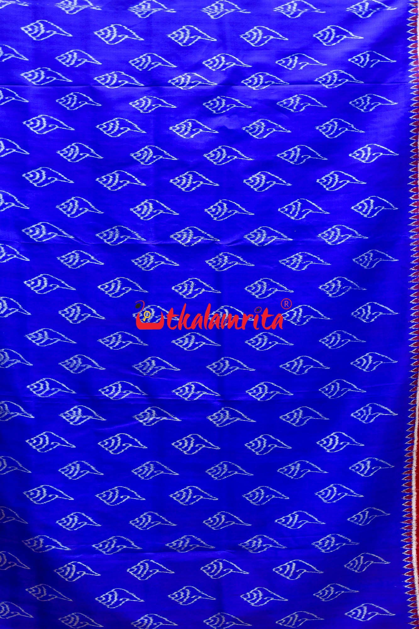 Blue Sankha Khandua Silk Saree
