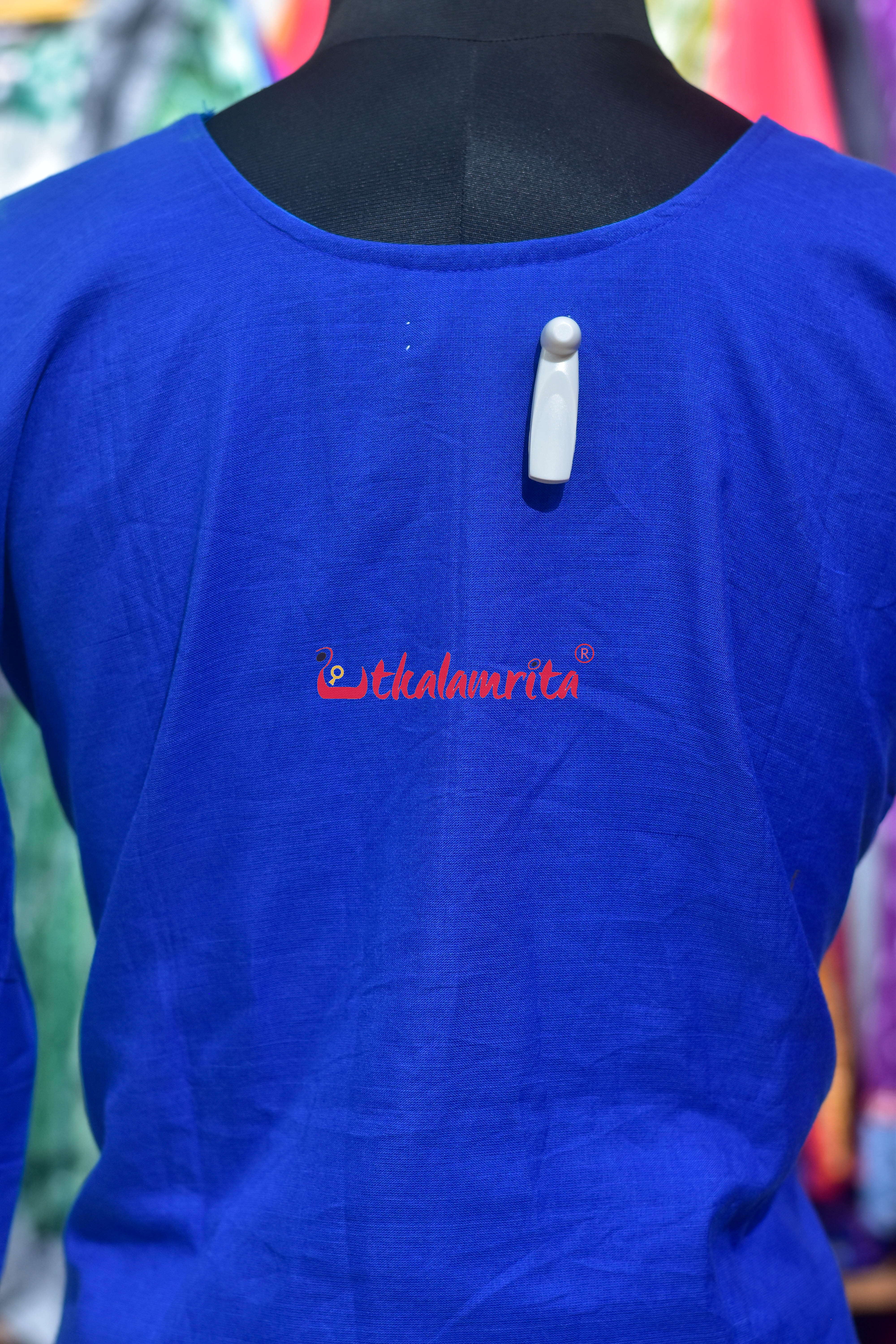 Blue Dots with Middle Pasapali (Ladies' Kurti)