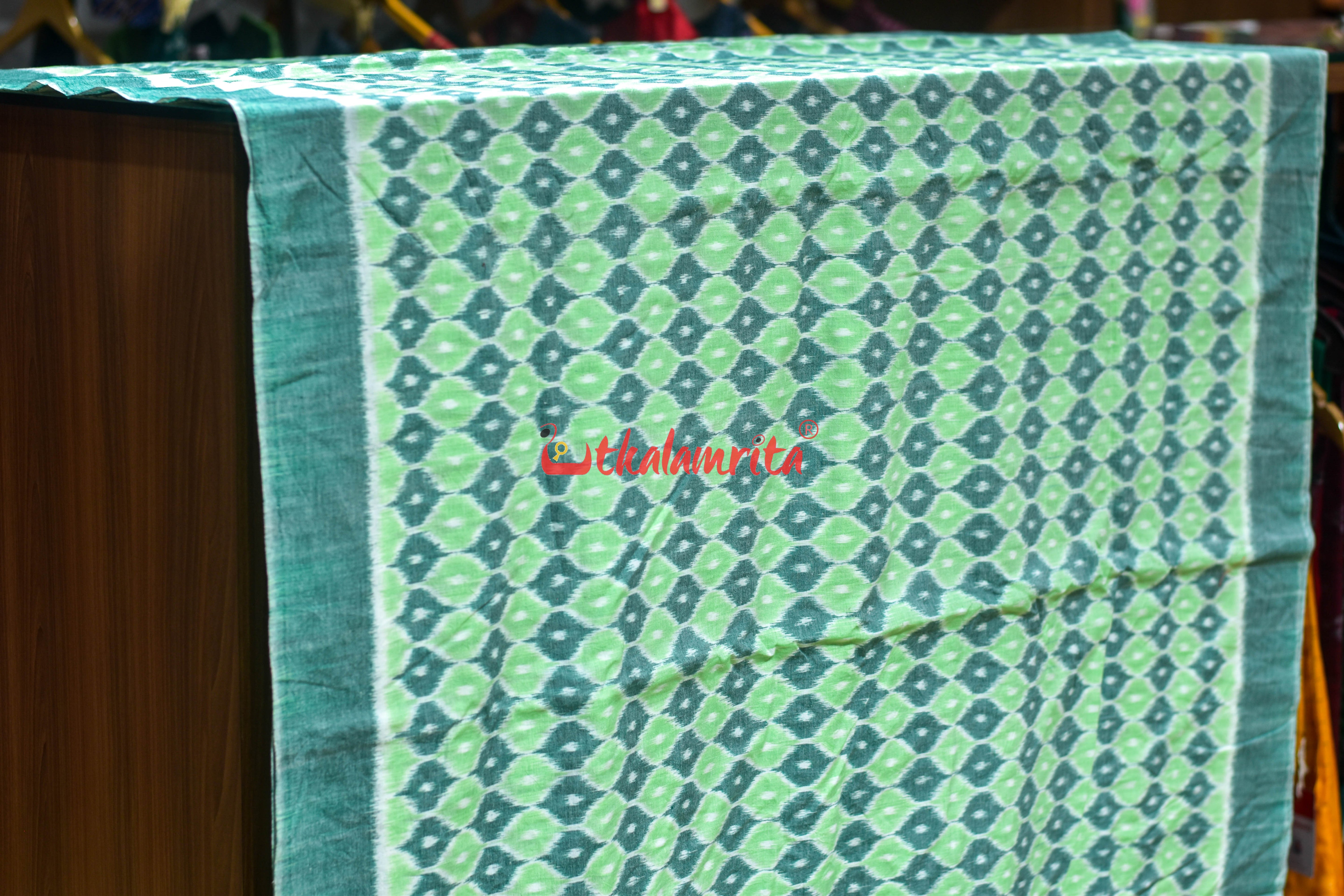 Green 3D Illusions Ikat Cotton (Fabric)