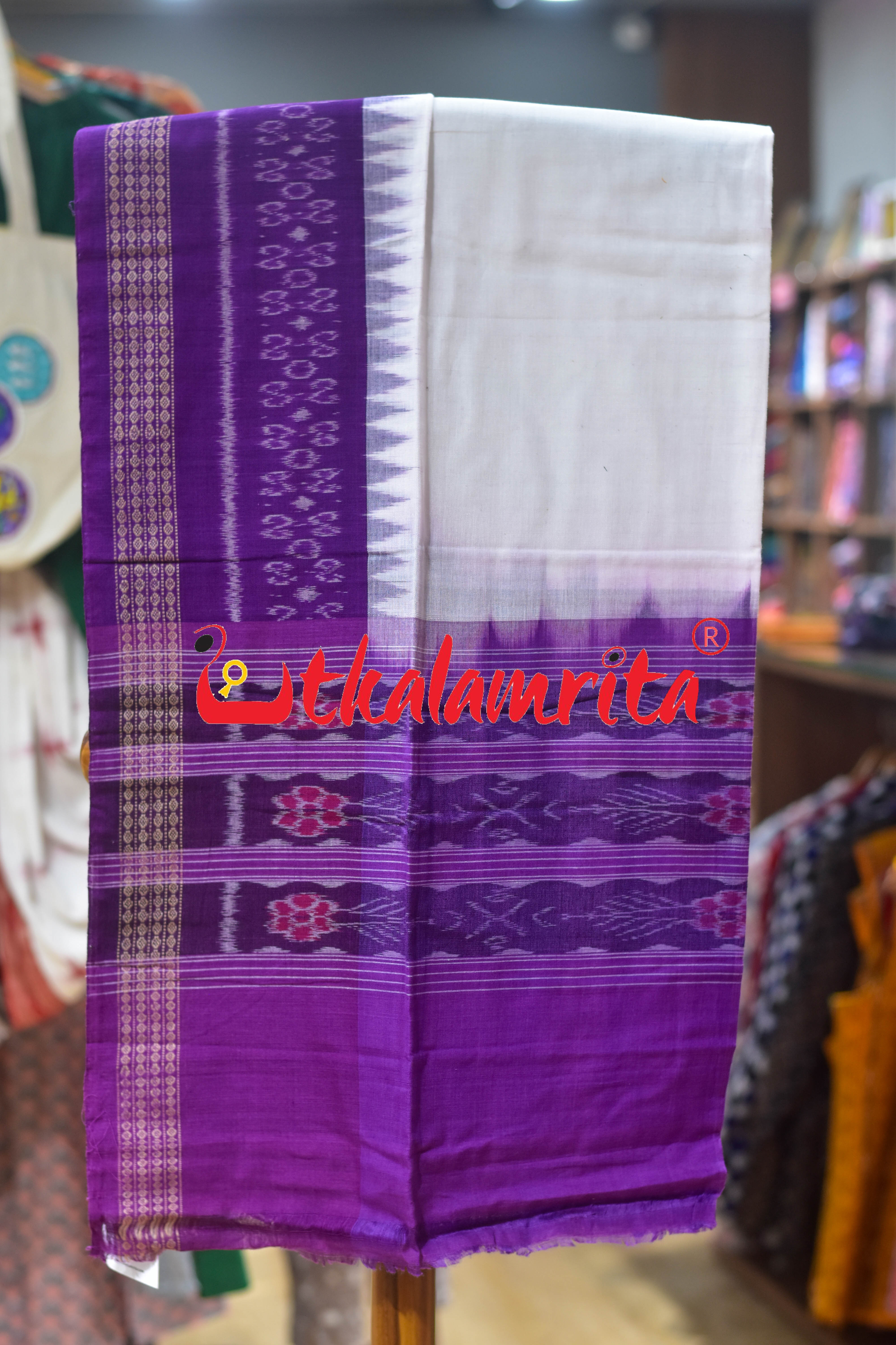 Violet White Small Chandrika Cotton Dress Set