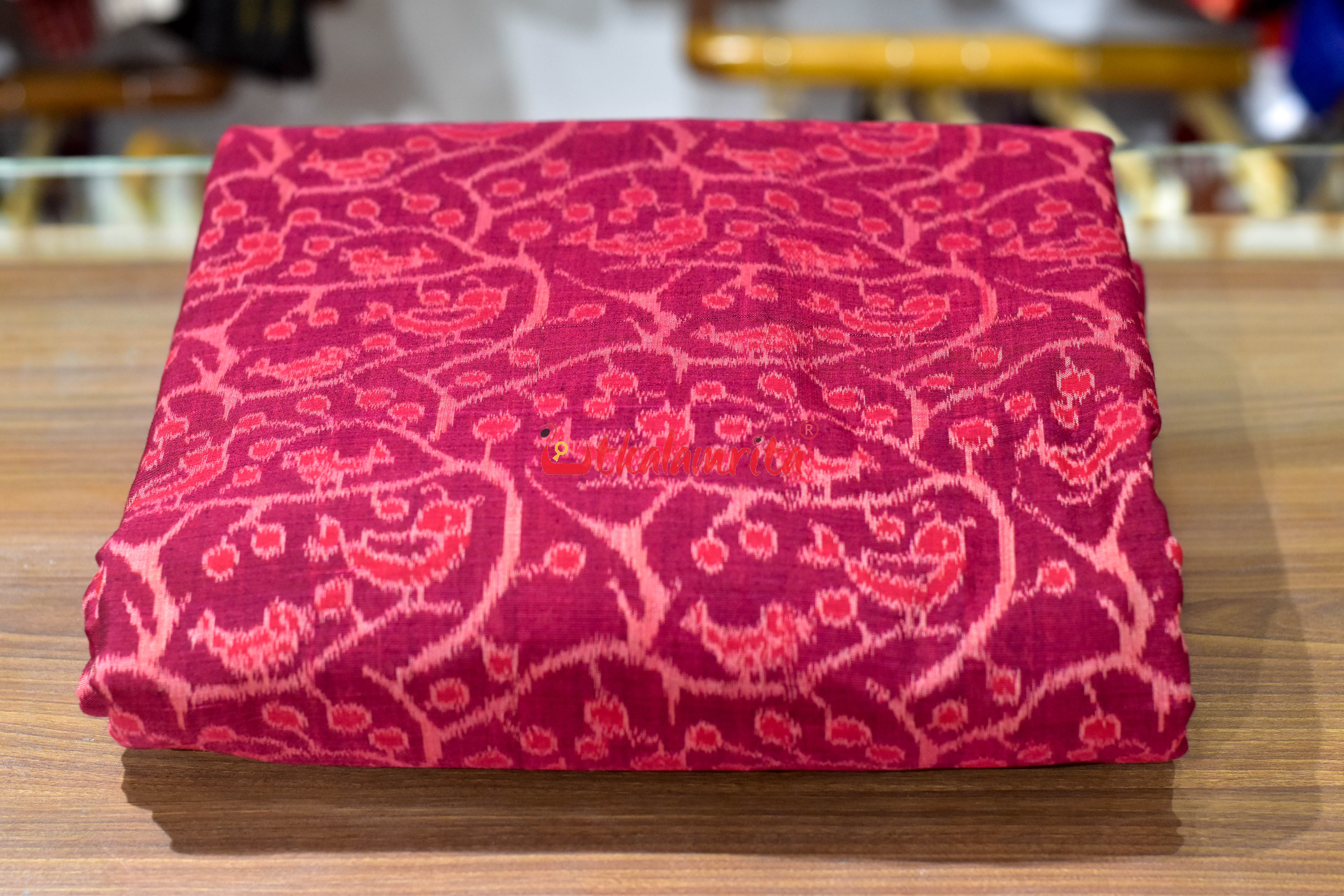 Red Chadhei Sambalpuri Cotton (Fabric)
