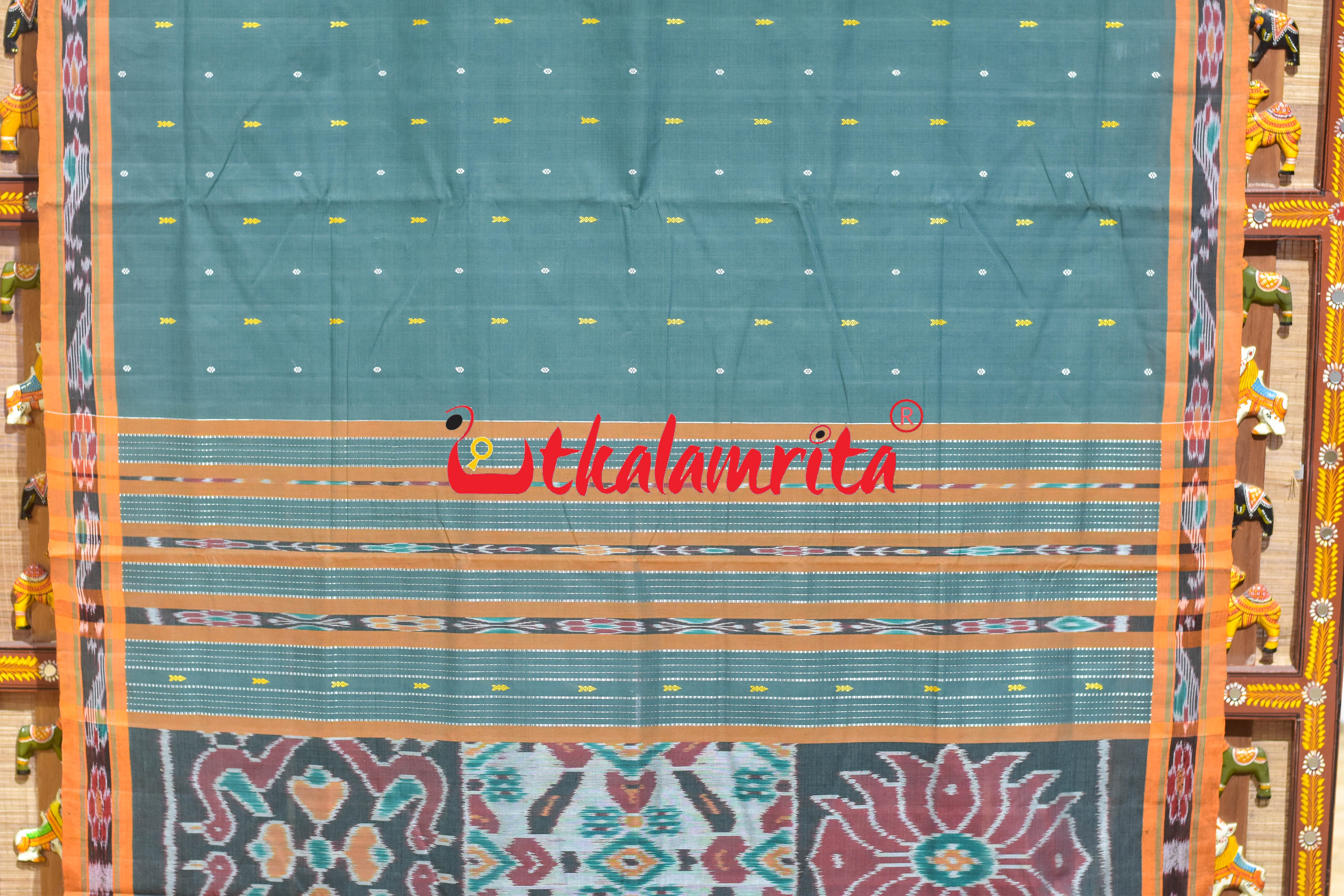 Grey Rust Chadhei Pittala Single Cotton Saree